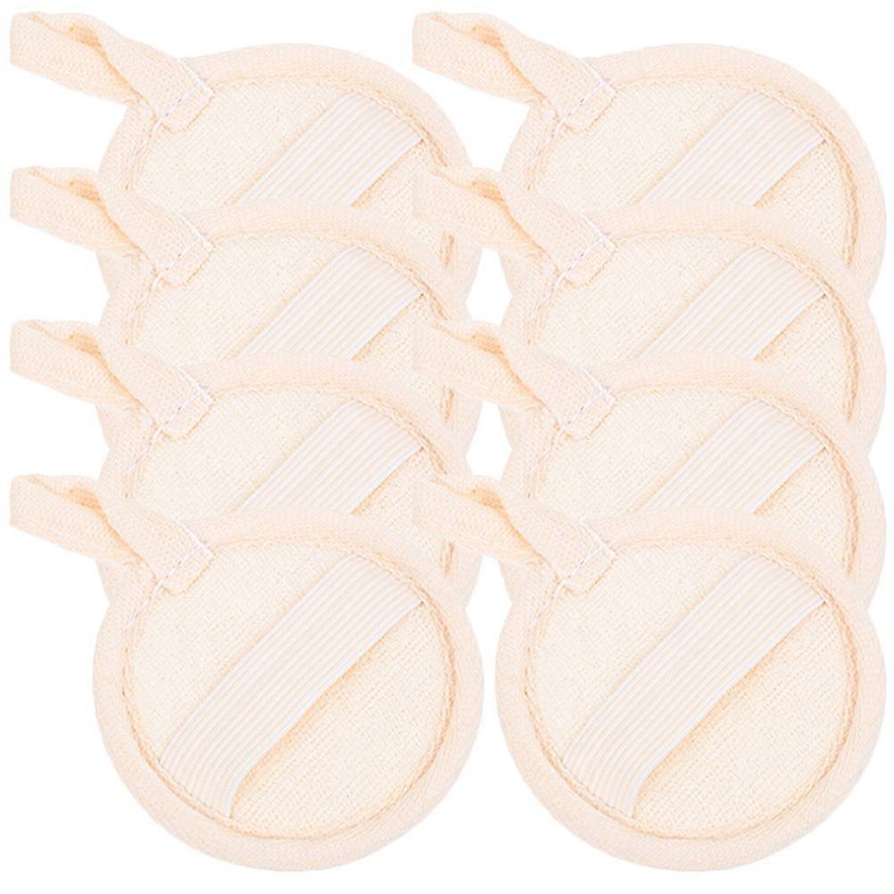 Natural Loofah Sponge for Women Beige Color with Elastic Hand Straps Small Size Perfect for Deep Skin Cleansing and Exfoliating