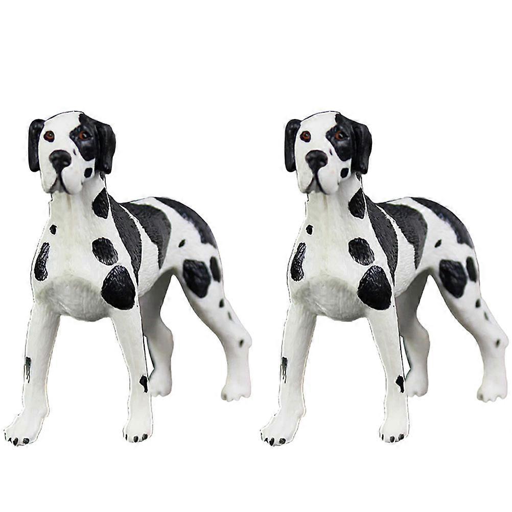 2pcs Realistic Dog Figurines, Solid Plastic Puppy Models for Home Decor and Play, Vivid Indoor Animal Adornment