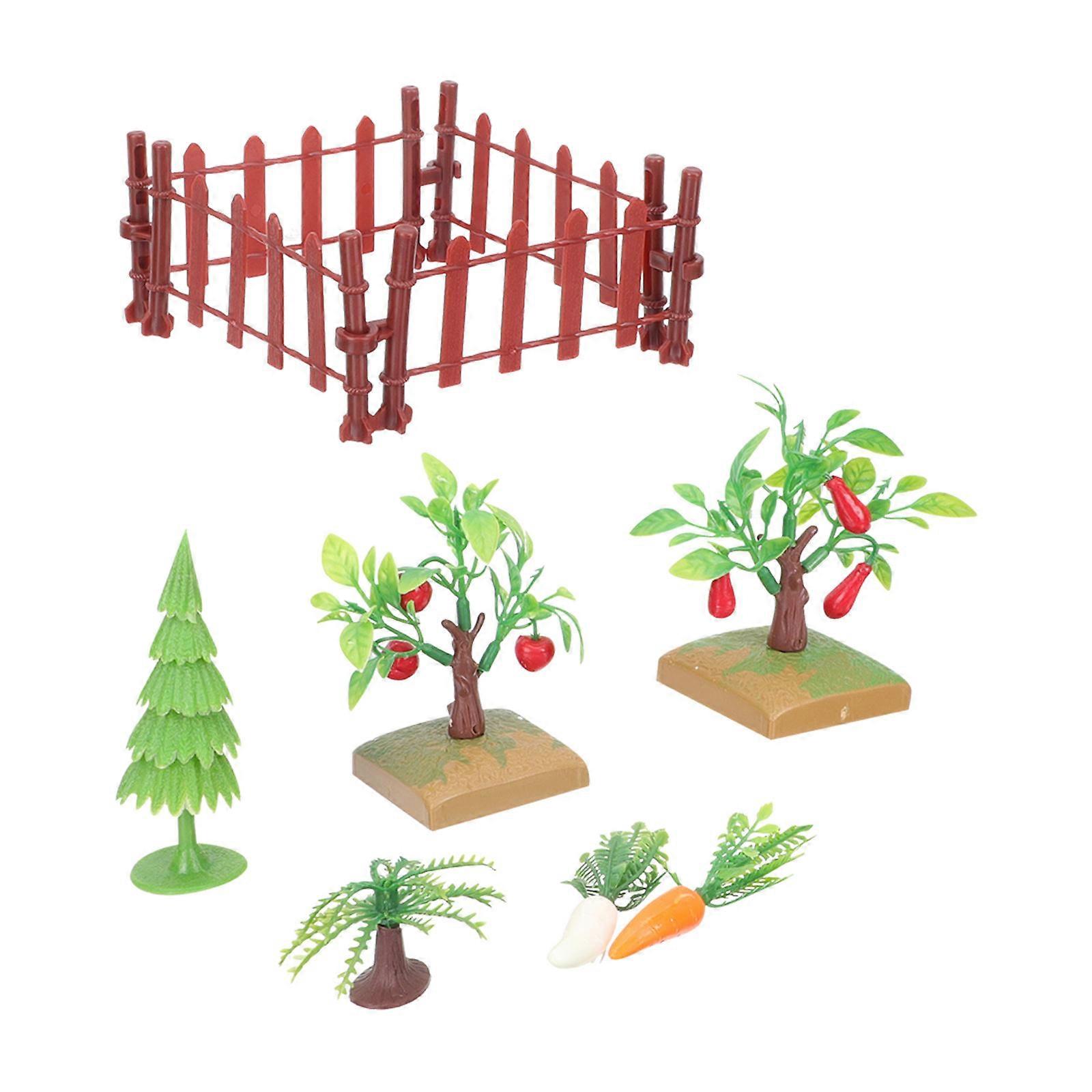 Miniature Garden Ornaments Compact Shape Farm Models Assorted Color Farm Decoration 1 Set
