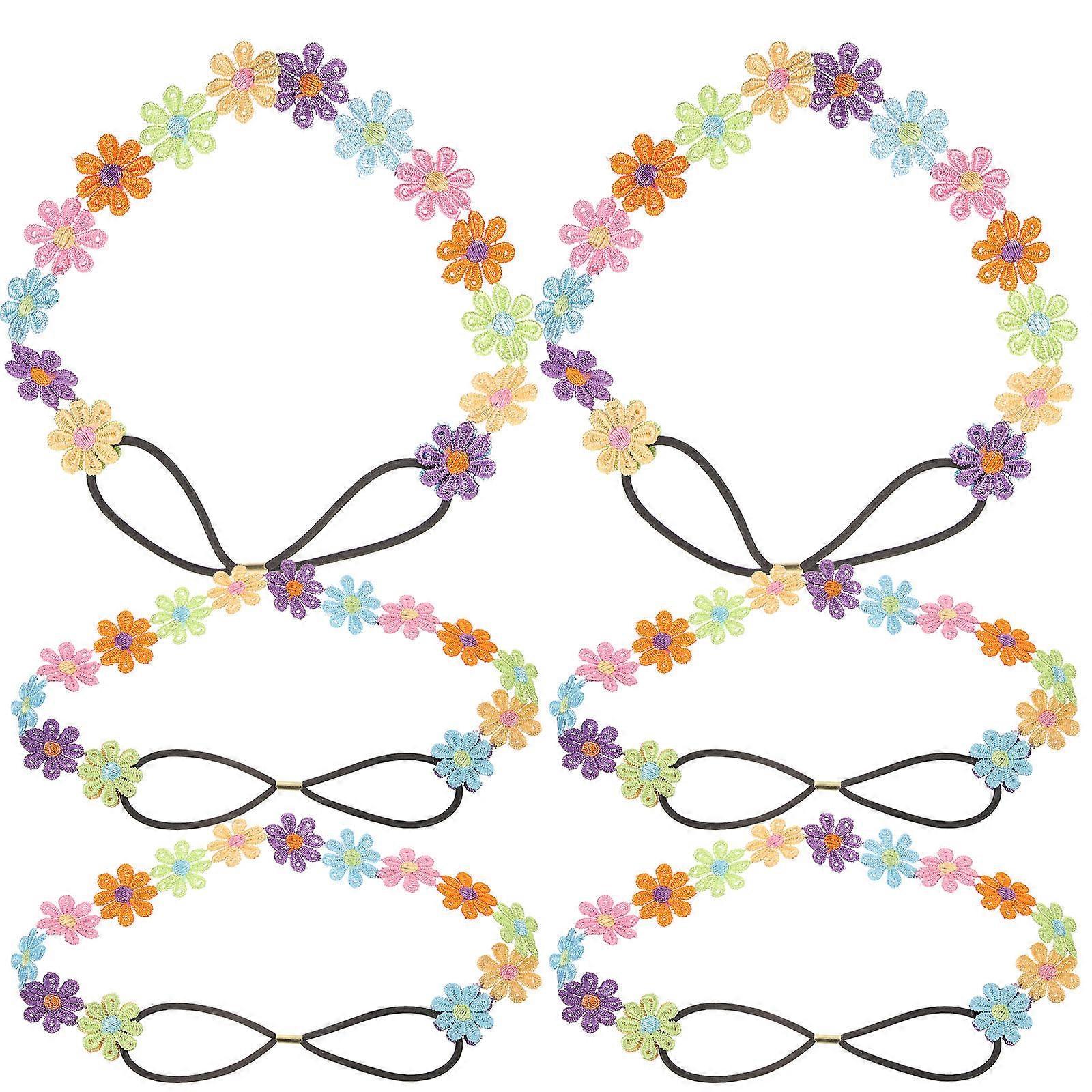 Flower Headpiece For Infants Formal Party Style Colorful Decorative Multi Function 6 Pcs