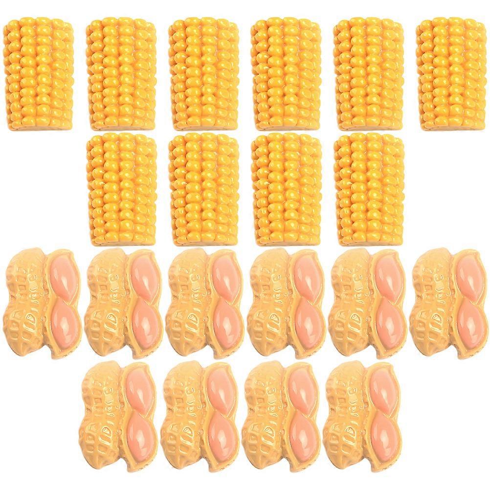 3D Stereo Plastic Toy 20Pcs Artificial Corn And Peanut Shape Accessories For DIY Projects And Photography Props