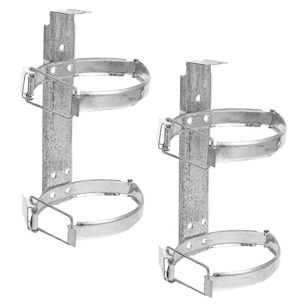 2pcs Silver Fire Extinguisher Wall Mount Bracket for Storage Easy Installation No Screws Required