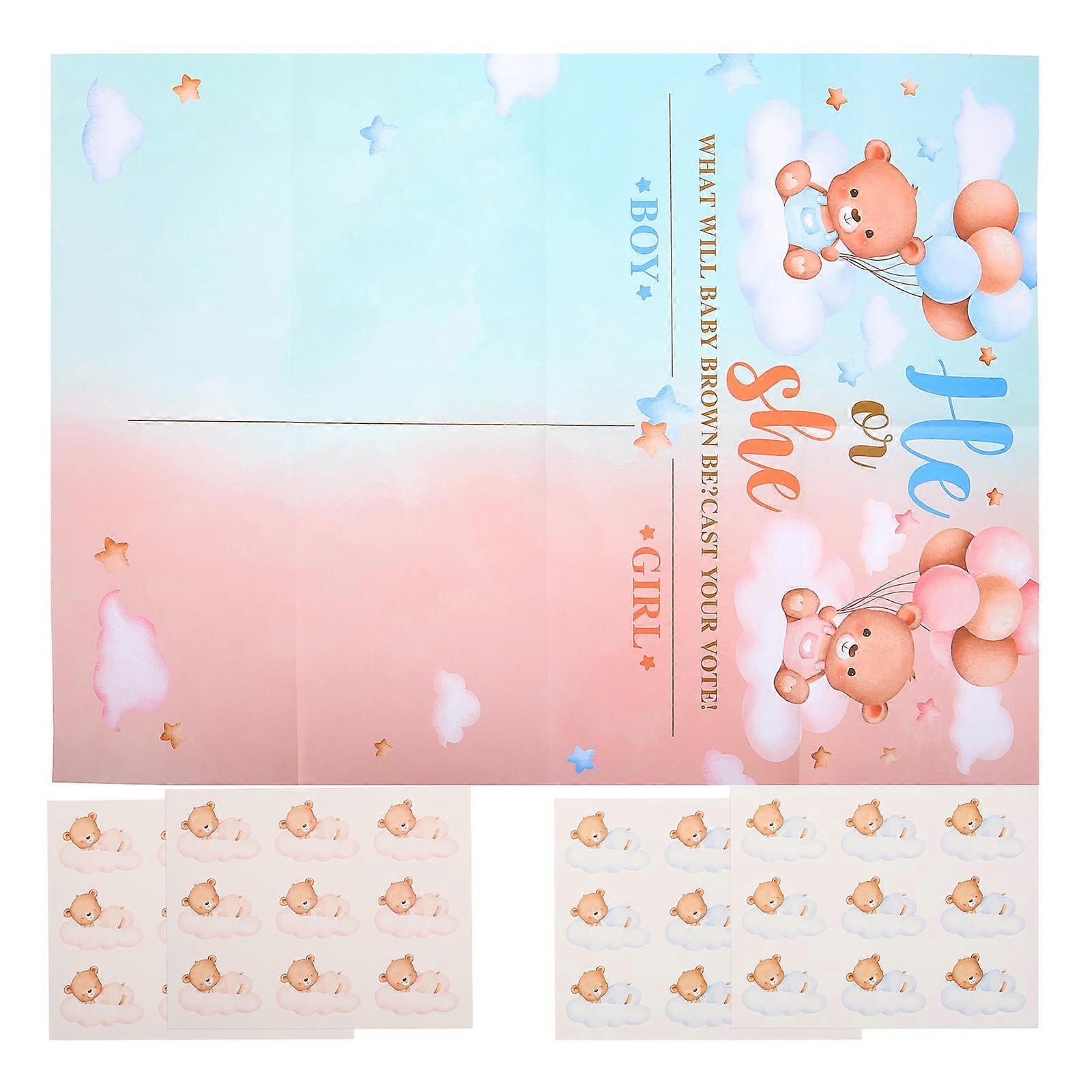 Entertainment Game For Baby Shower Using Voting Stickers And He Or She Poster For Gender Reveal Events 1 Set For Parent-Child Interaction