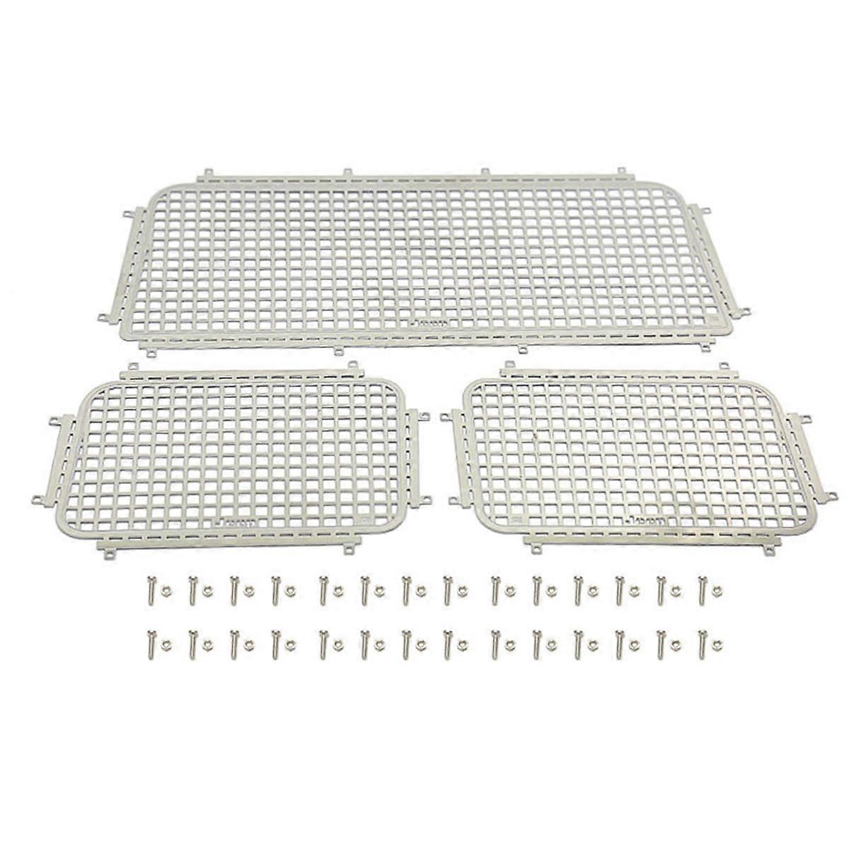 Metal Window Mesh Protective Net For Axial SCX10 III AXI03007 RC Crawler Car RC DIY Parts Silver