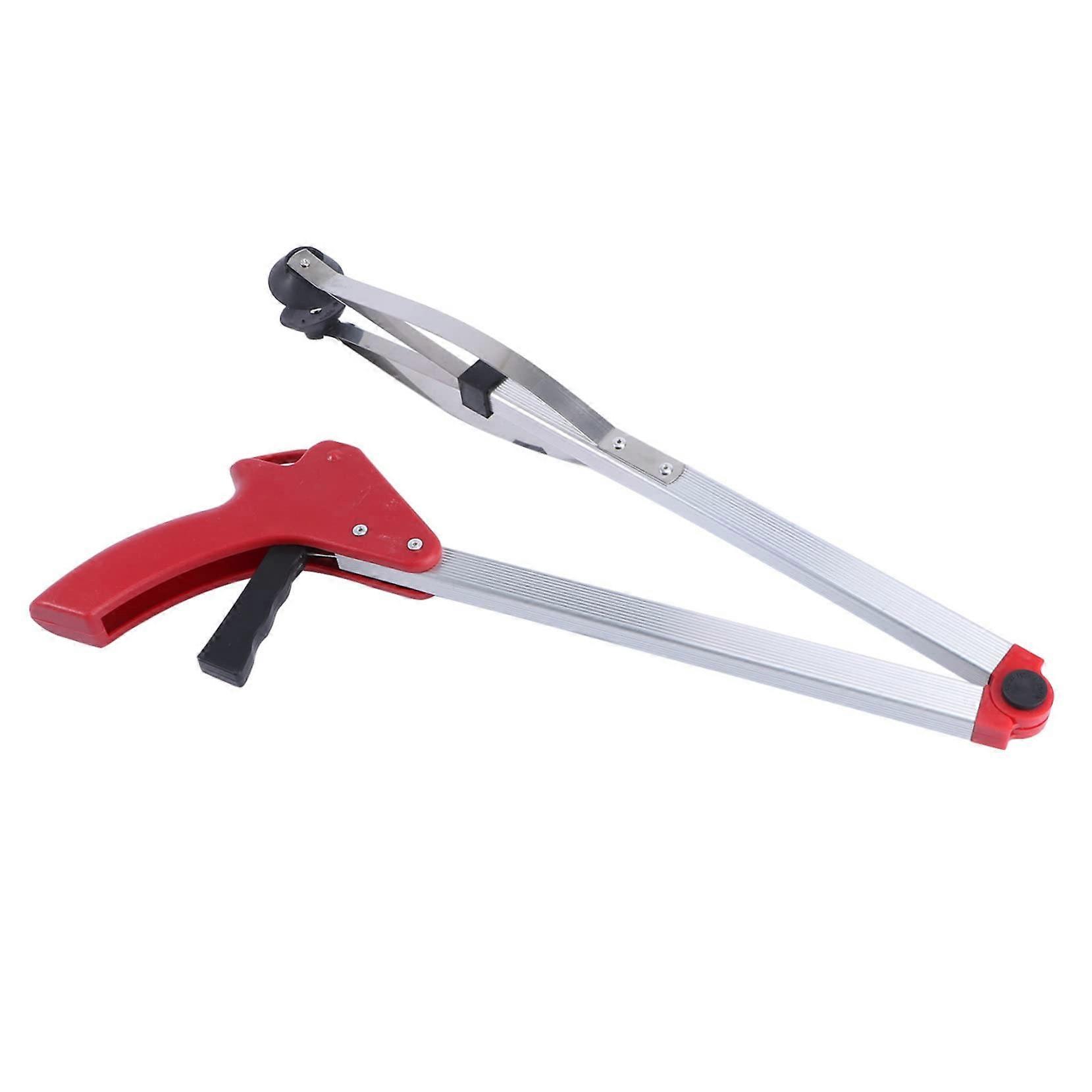 Aluminium Alloy Garden Trash Grabber Foldable Robust Sanitary Gripper With Handle For Outdoor Waste Cleanup