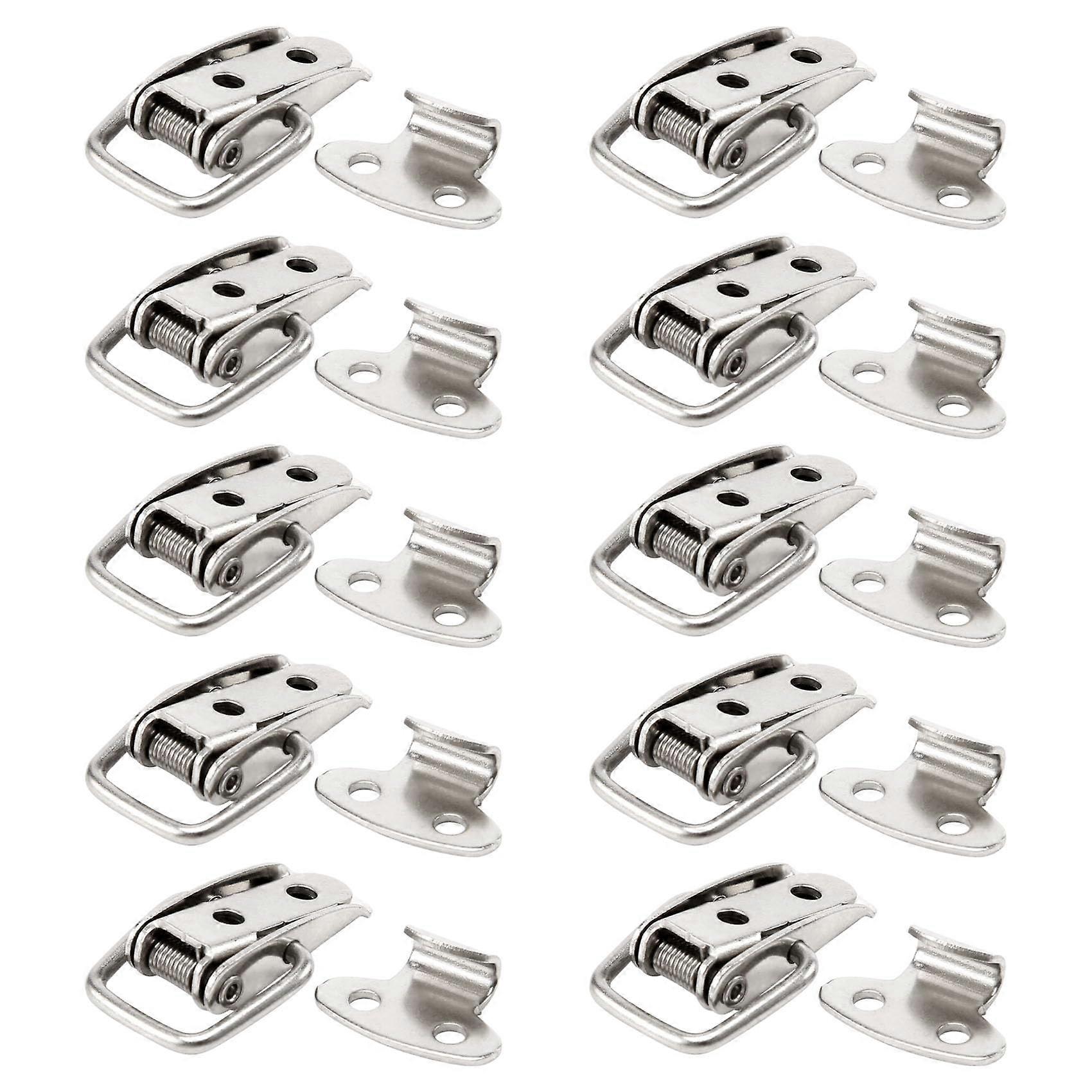 10 Cabinet Latch Toggle Catches 45mm Length Silver Tone