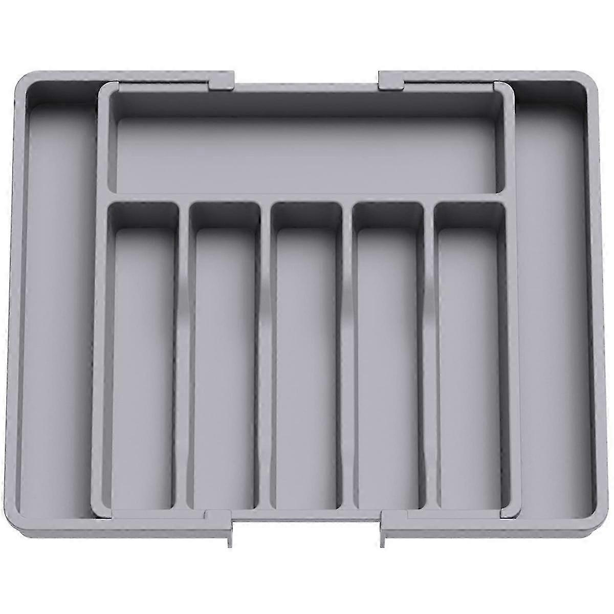 expandable cutlery drawer organizer for kitchen, adjustable utensil tray for silverware and flatware