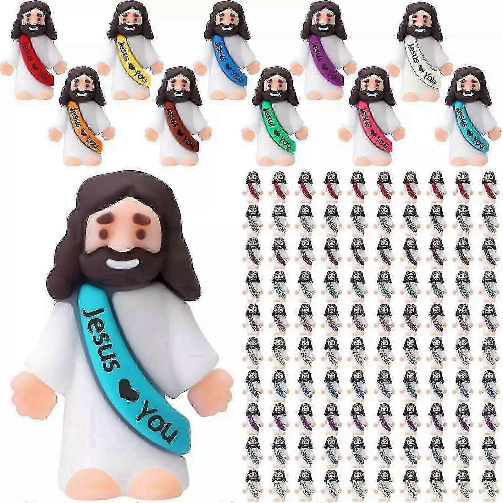 25/100 db Mini Jézus figurák Jézus szeret téged Jézus játékok kis Jes-Good