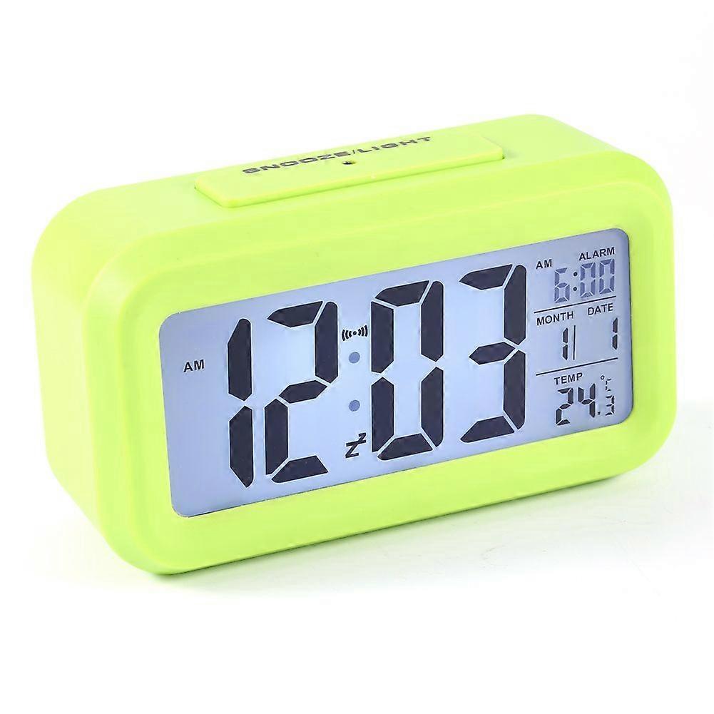 Digital Desktop Alarm Clock with LED Backlight and Snooze Function, Temperature Calendar, Local Display