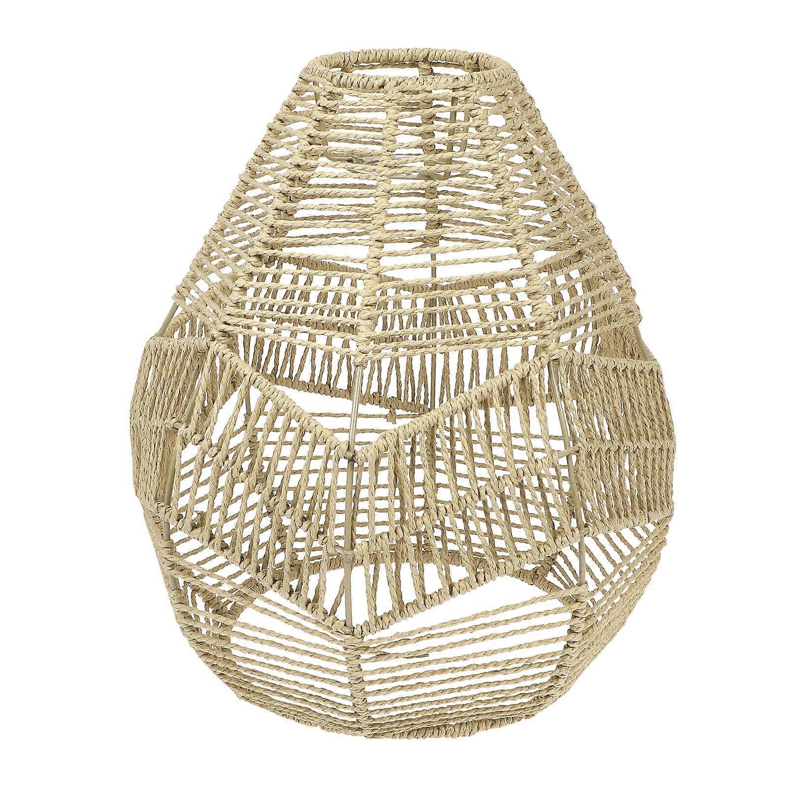 1pc Rattan Woven Lampshade Chandelier Ceiling Light Fixture, Boho Style Hanging Light Shade For Home Decor