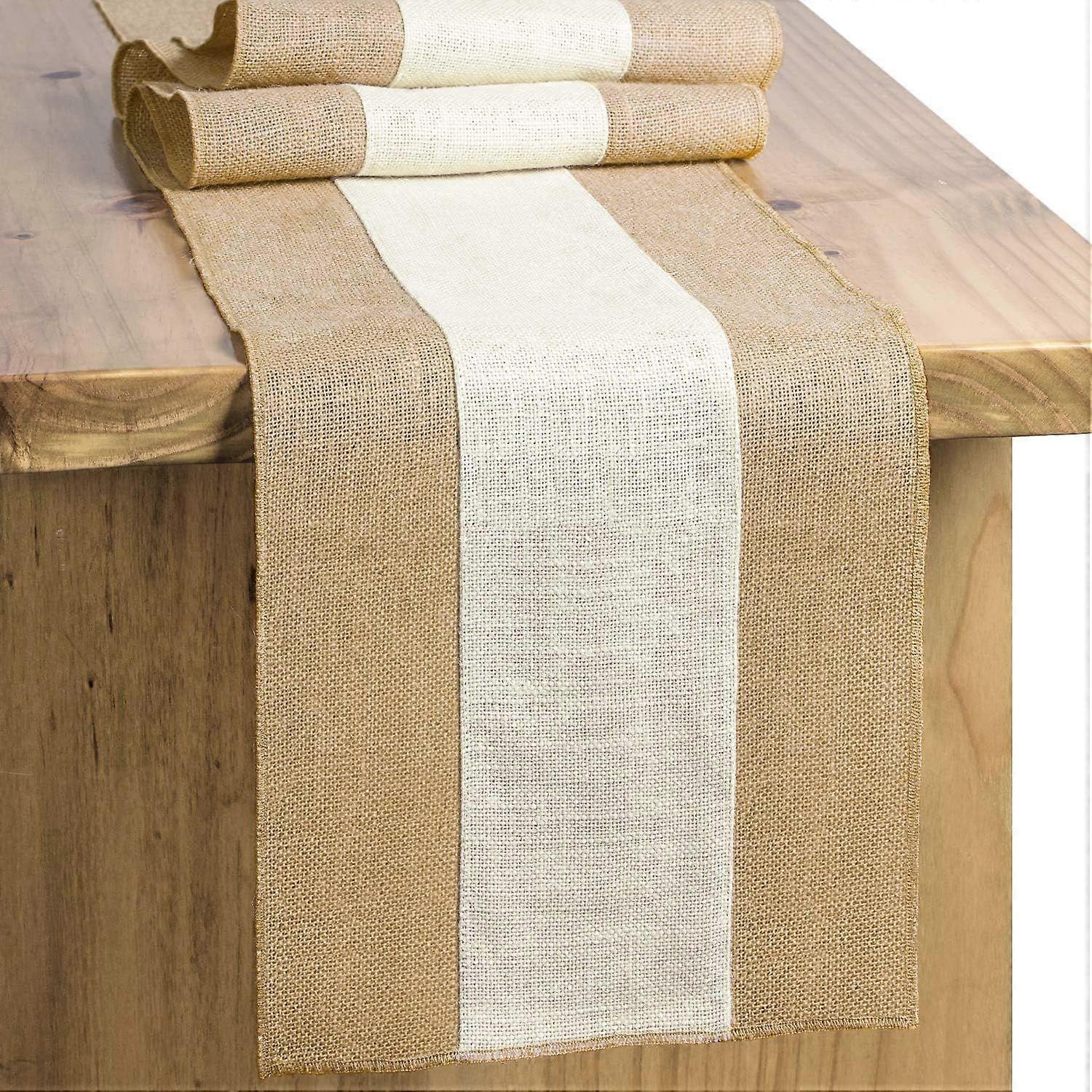 Burlap Table Runner 108 Inches Long Farmhouse Table Runner Jute Runner Woven