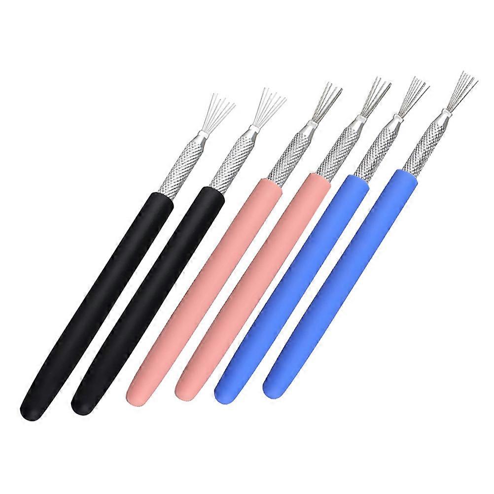 Stainless Steel and Plastic Clay Tools with Texture Brushes for Creative DIY Projects 6pcs