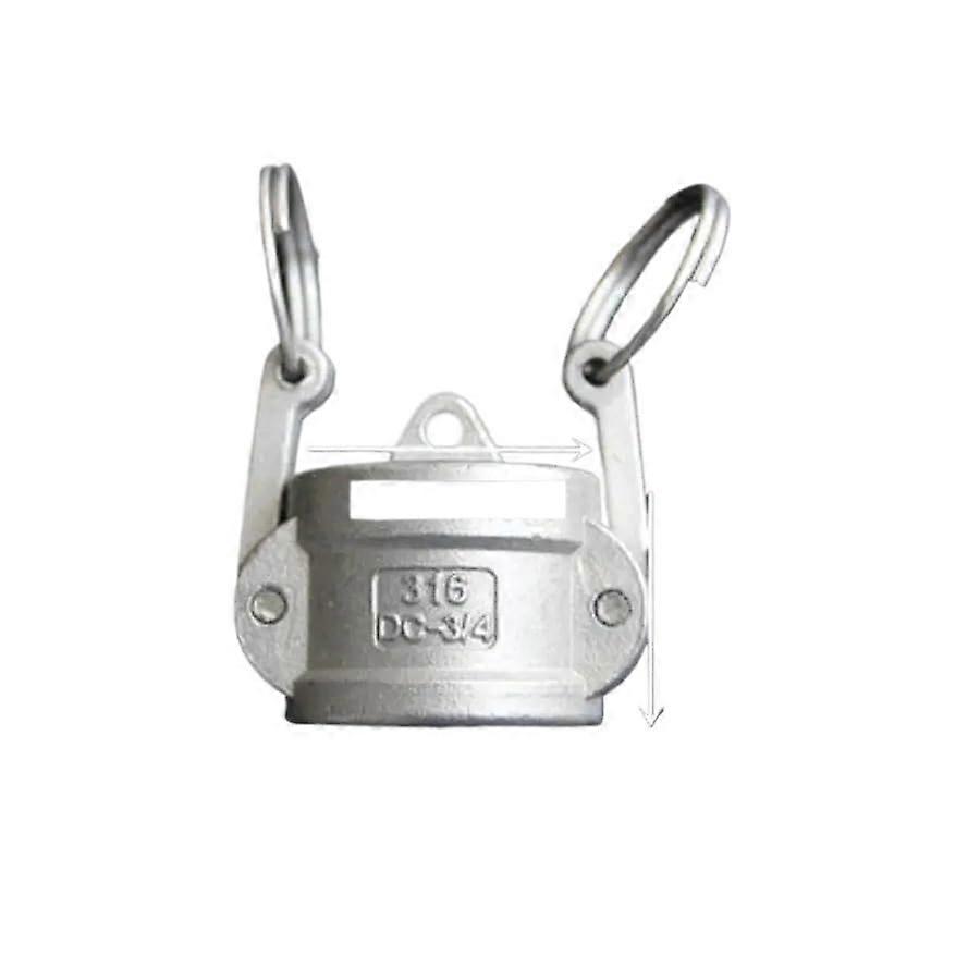 3/4" Stainless Steel Socket End Cap Type C Camlock Quick Disconnect Coupling for Hose Pumps 304 Material