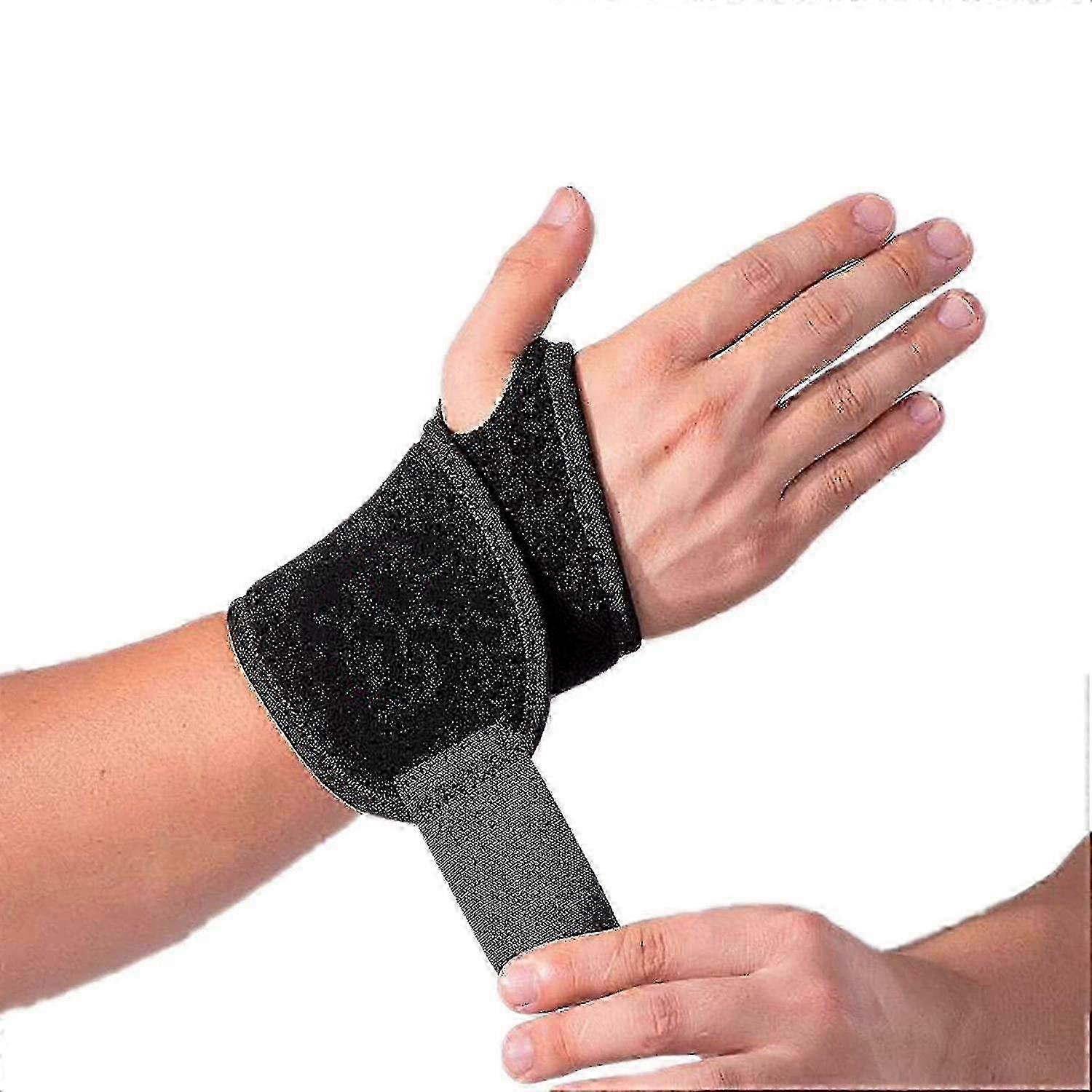 2 Pack Adjustable Sport Wrist Supports with Wrist Wrap and Strap - Carpal Tunnel Relief Hand Supports for Fitness Enthusiasts
