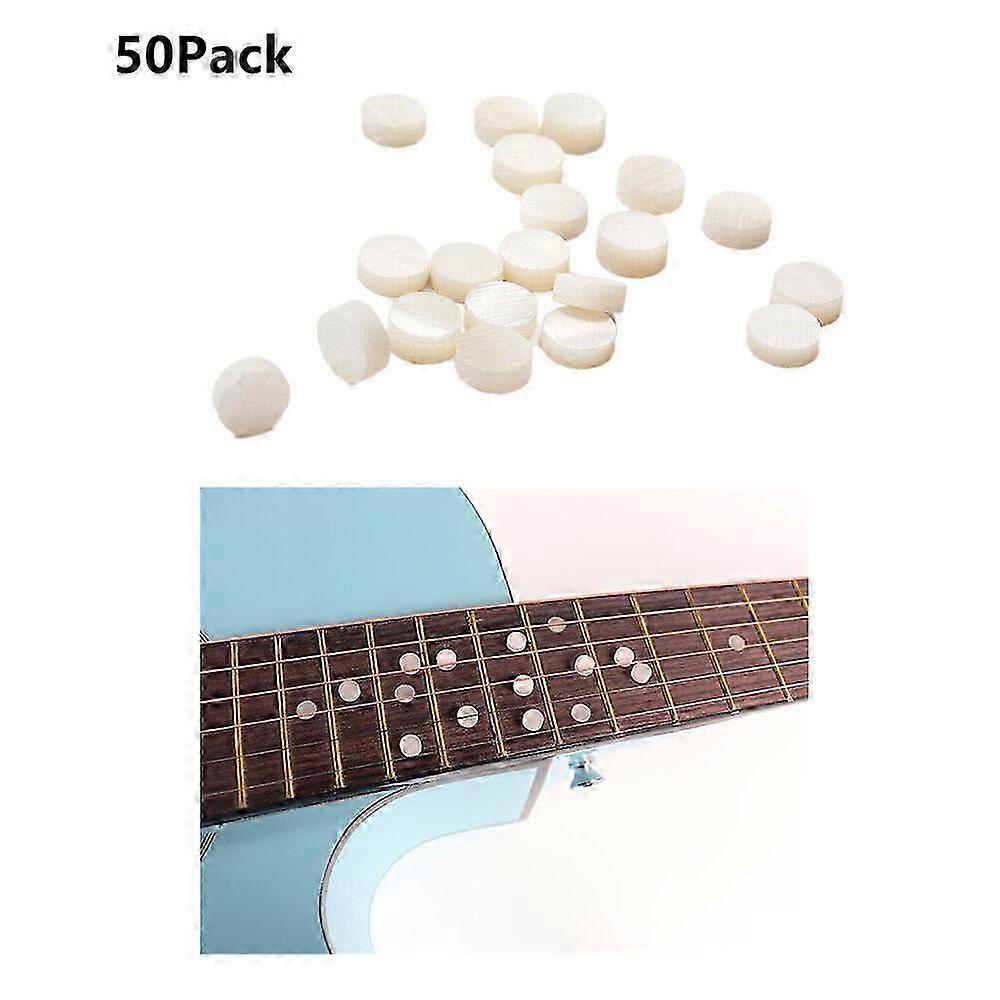 50Pack White Shell Dot Position Marker Guitar Fretboard Fingerboard...