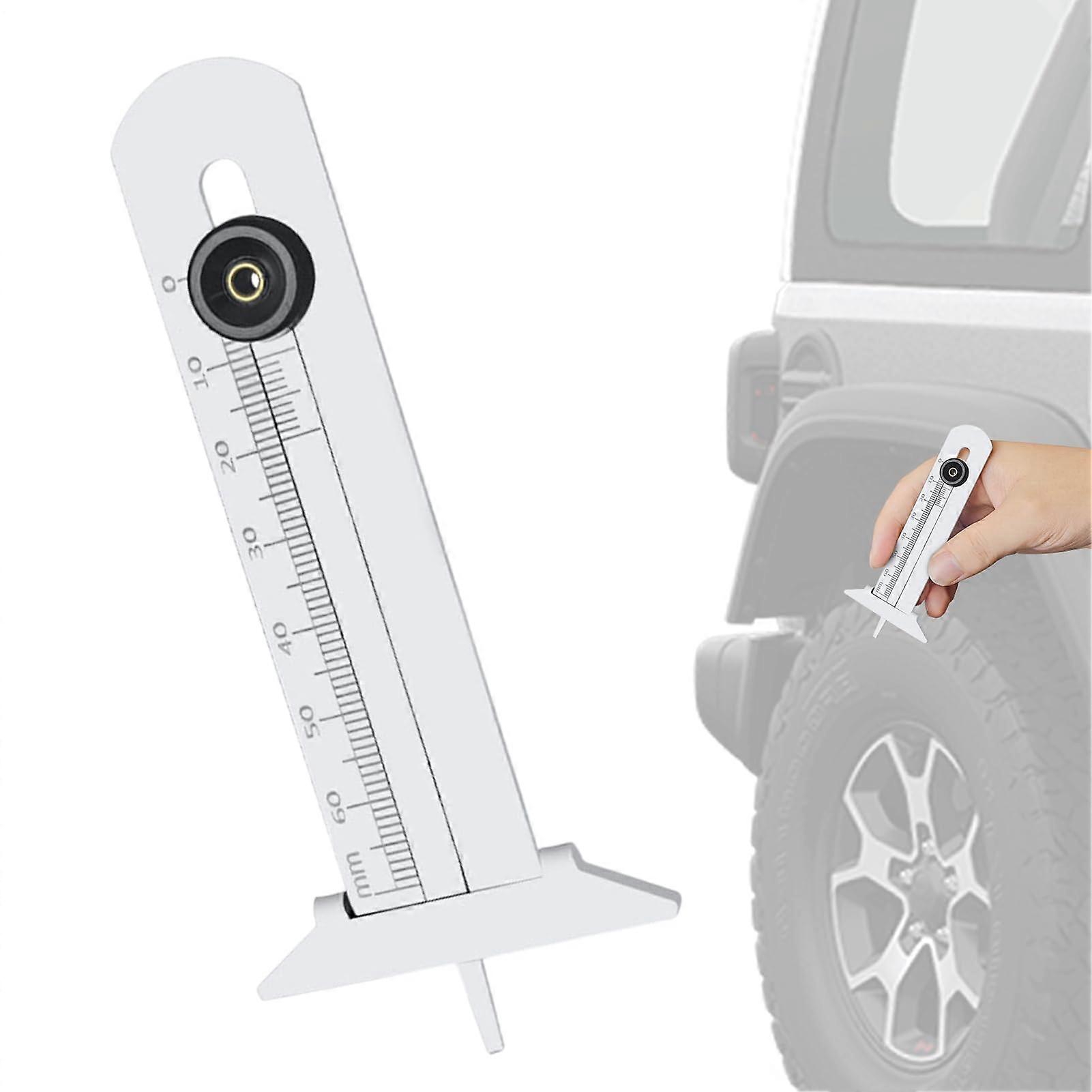 Tire Depth Gauge Tool | T-Shape Stainless Steel Tire Depth Measuring Ruler for Motorcycle and Semi Truck Maintenance