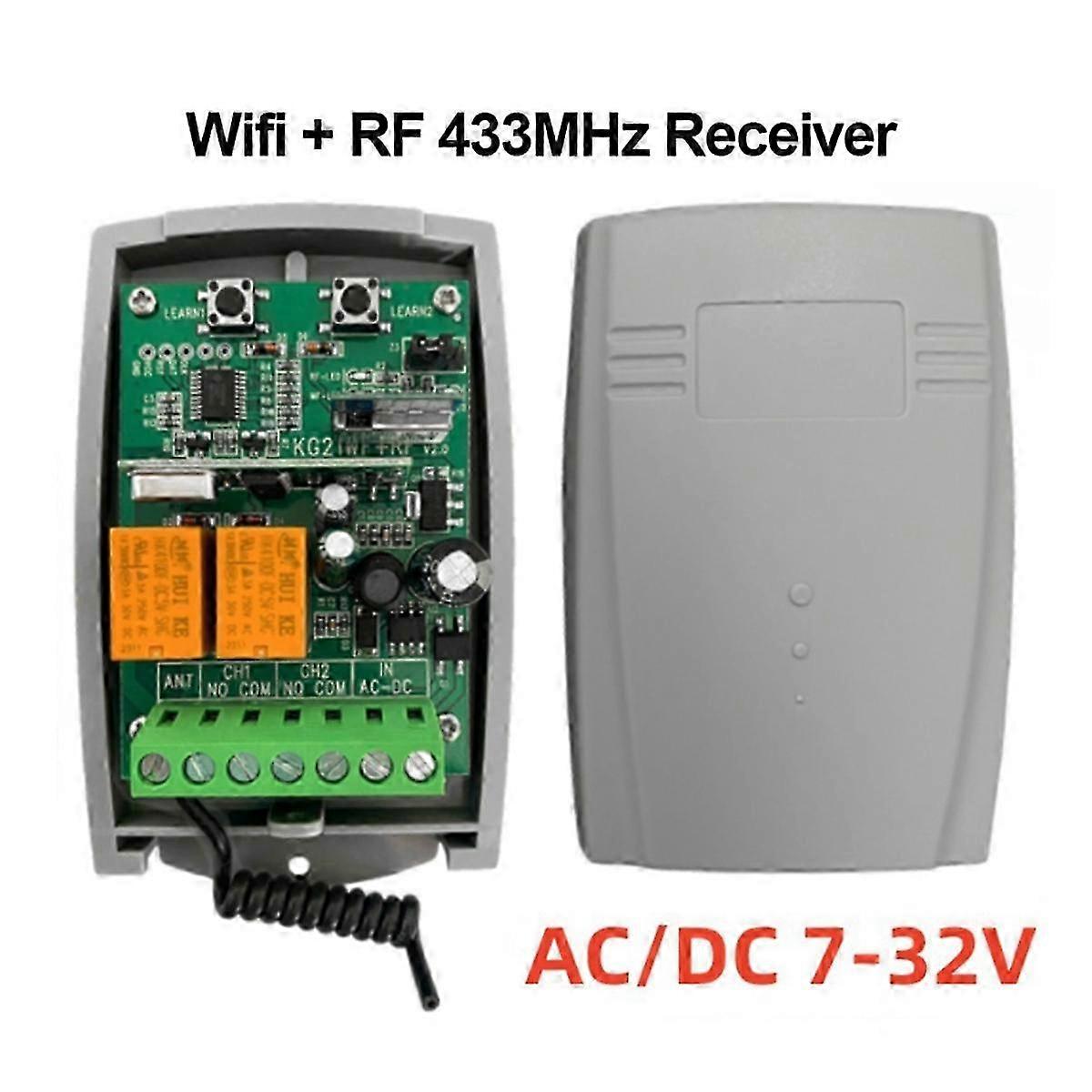 Tuya WiFi 7-32V Garage Door Receiver 4CH 433.92MHz