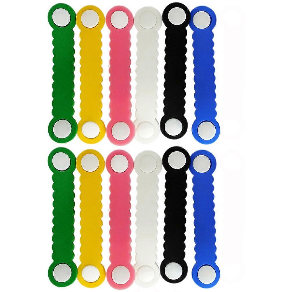 Assorted Color PVC Data Cable Organizers Flexible Wire Fixing Clips for Home Office School 12 Pcs Set