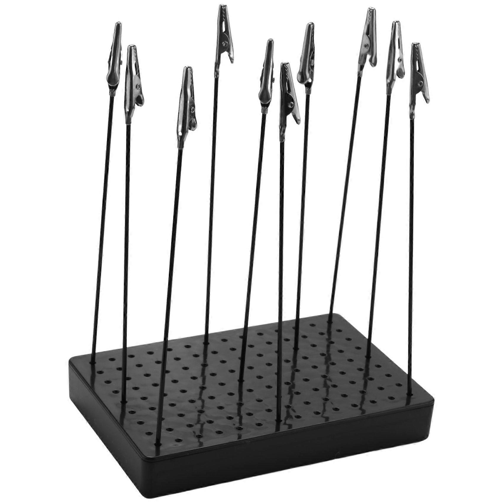 9 x 14 Holes Painting Stand Base with 10Pcs Metal Clip Stick Modeling Tool Set Toys Hobbies Accesso