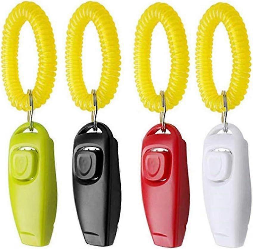 Dog Training Clicker, 4 Pack Dog Whistle Clicker 2 in 1 Whistle and Clicker with