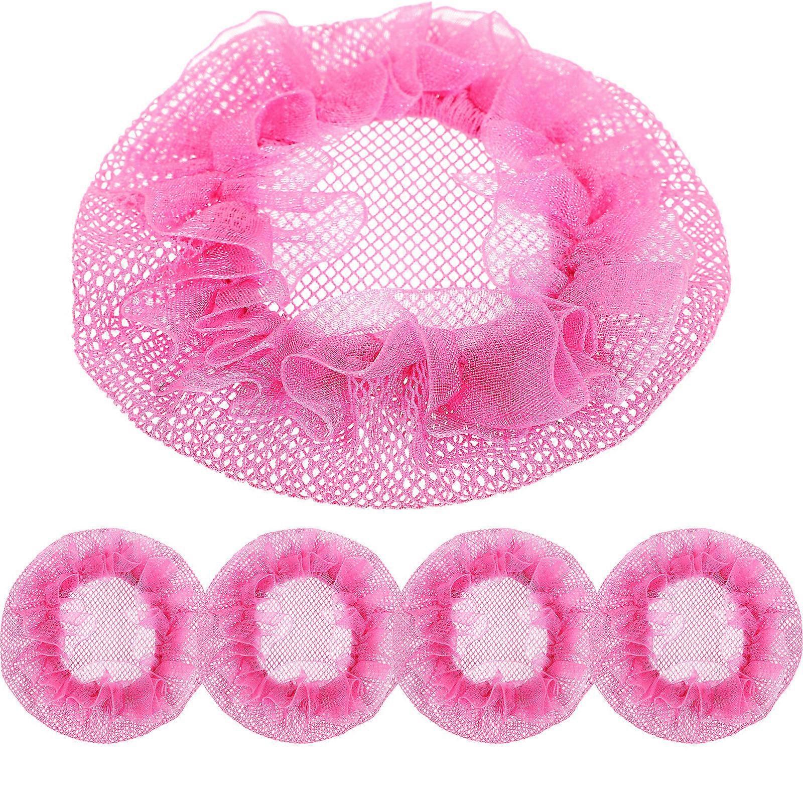 Rosy Invisible Net Hair Accessories for Bun Cover 5Pcs Hair Ornaments