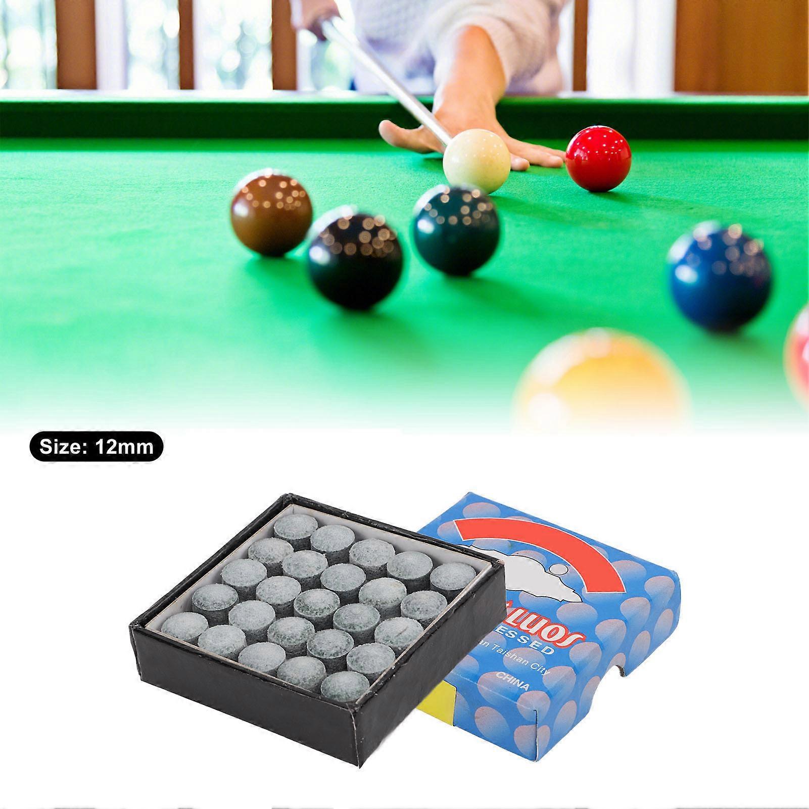 50Pcs Snooker Pool Cue Tips Grade A Leather Billiard Cue Stick Tip Replacement Tool for Daily Use Training12mm 