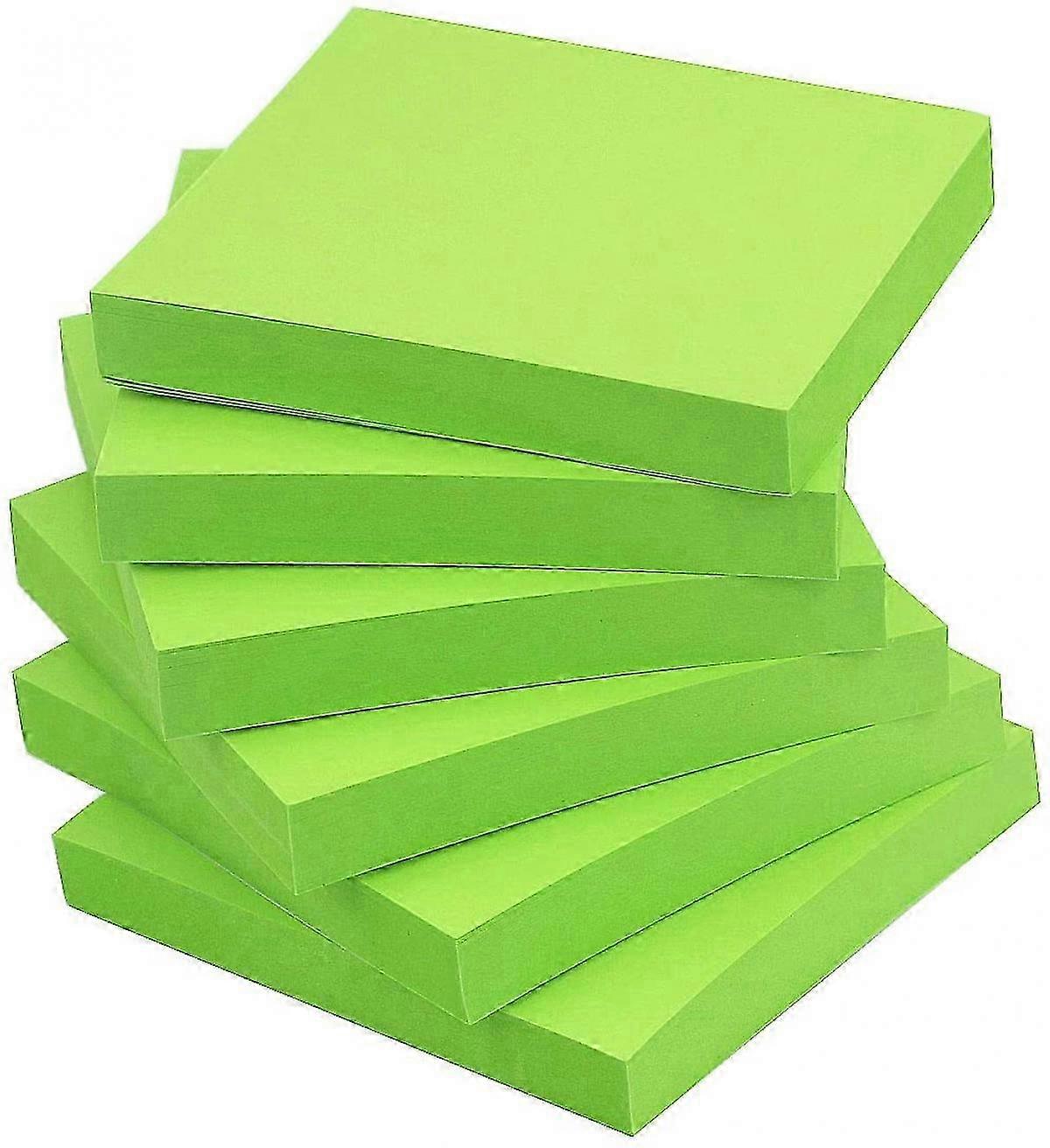 Sticky Notes 3x3 Self-Stick Notes Green Color 6 Pads, 100 Sheets/Pad