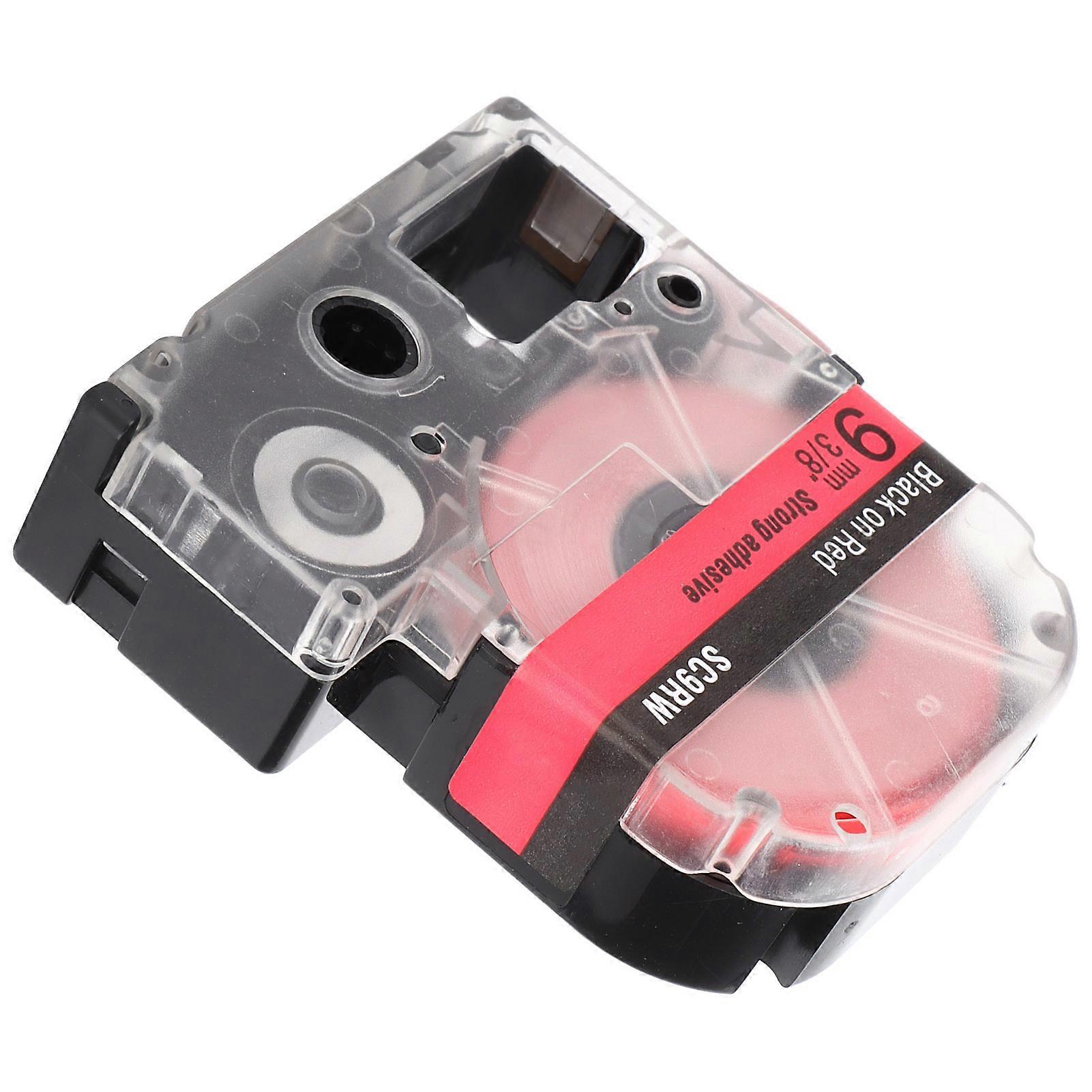 9mm x 8m Transparent Red Label Tape for LW Series Printer