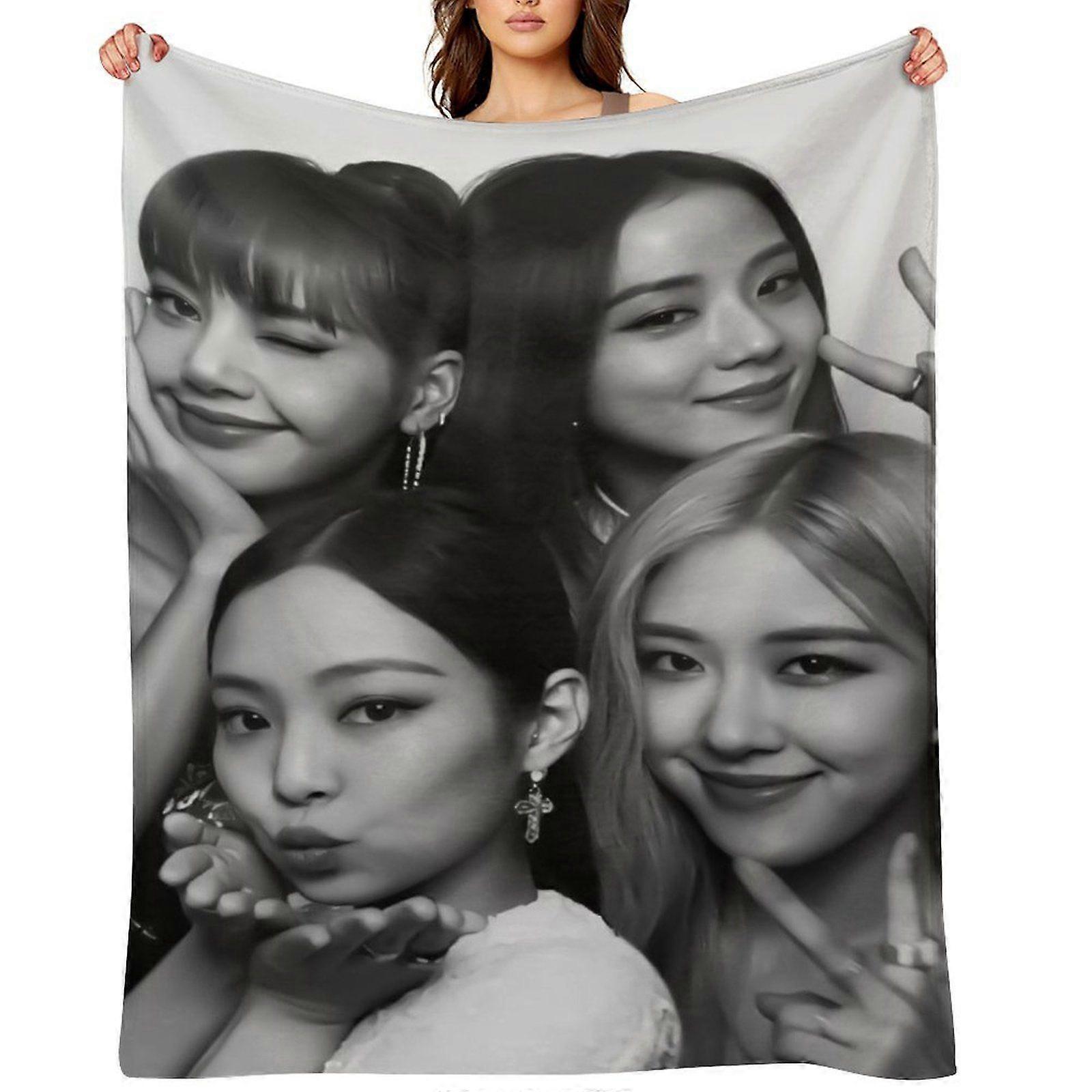 BLACKPINK رمي بطانية هدية ، بطانية من الفانيلا ، مناسبة للرجال والنساء ، مناسبة لجميع الفصول ، بطانية دافئة ، ديكور منزلي (345) 125x100 سم