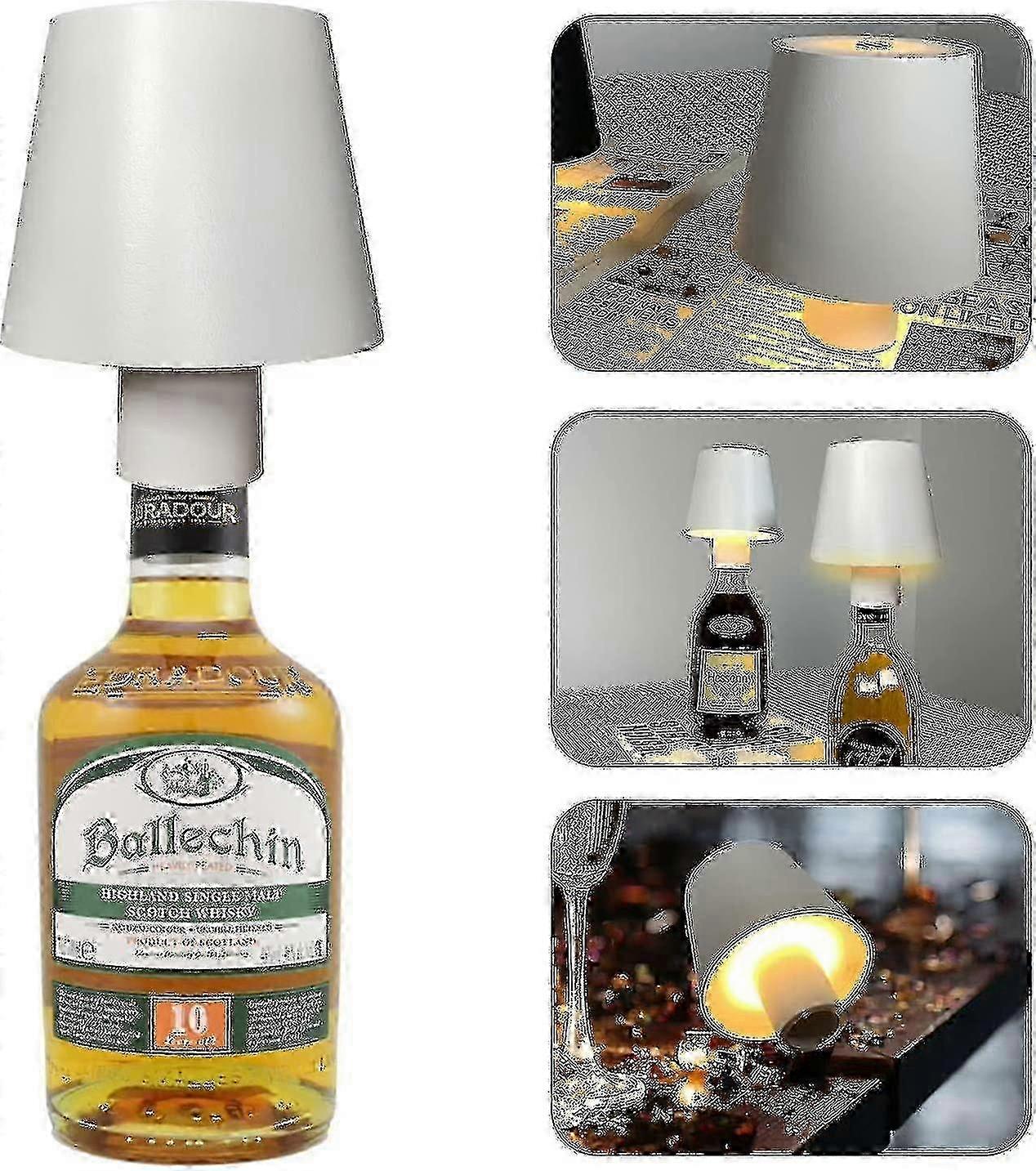 Wine Bottle Light, Dimmable IP54 Waterproof 5200mAh Rechargeable LED Table Lamp for Camping, Restaurant, Home Use