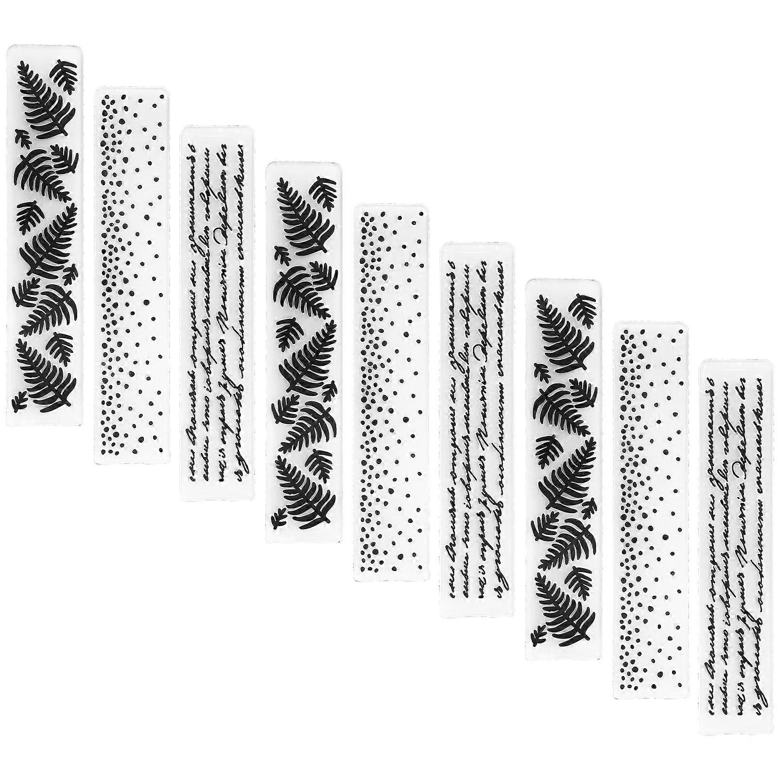 9Pcs Plastic Embossing Folders 14.9x3cm DIY Paper Craft Tools
