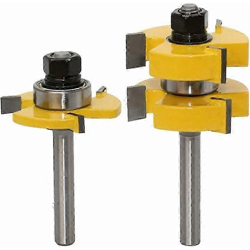 2025 Tongue and Groove Router Bits Set, Silver Induction Brazing Ensures Maximum Strength And Durability, 2-Piece Industrial Quality Bits For Professi