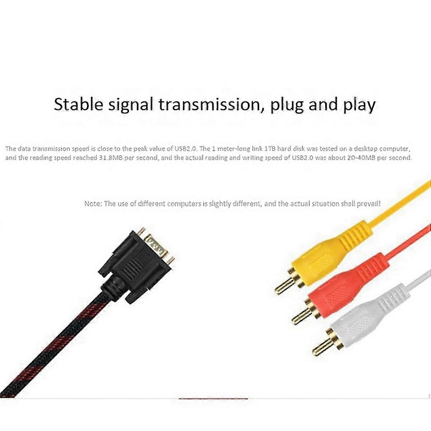 Adapter Cable, Cable Audio Cable for HDTV PC DVD,5FT/ 1.5M