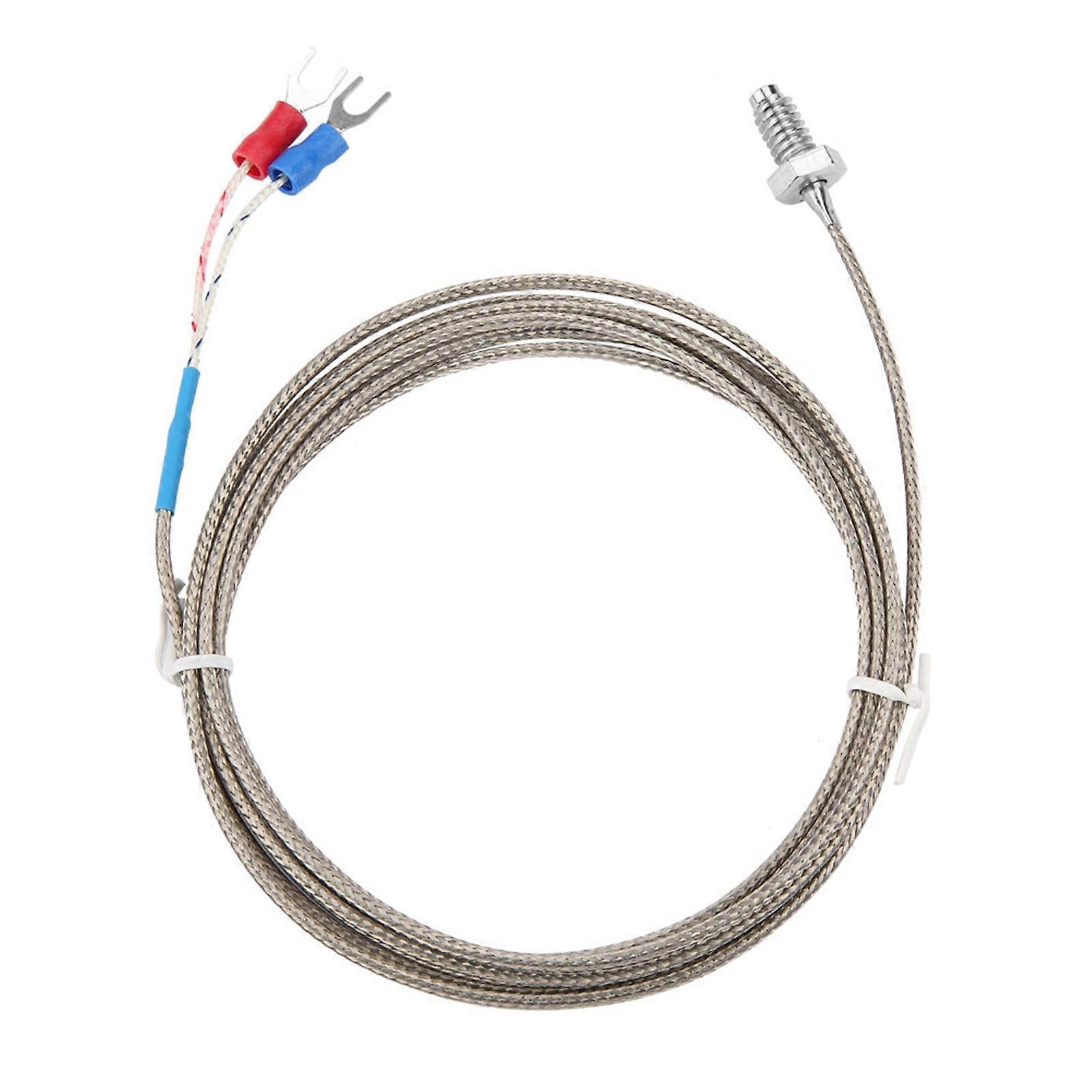 Type K thermocouple cable, M6 BSW thread temperature measuring probe, 2 m length