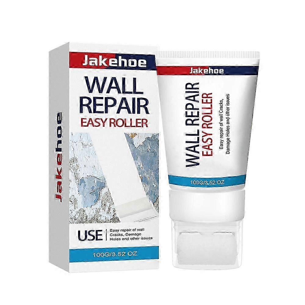 White Wall Repair Cream with Rolling Brush - Paste and Roller for Small Wall Latex Repairs