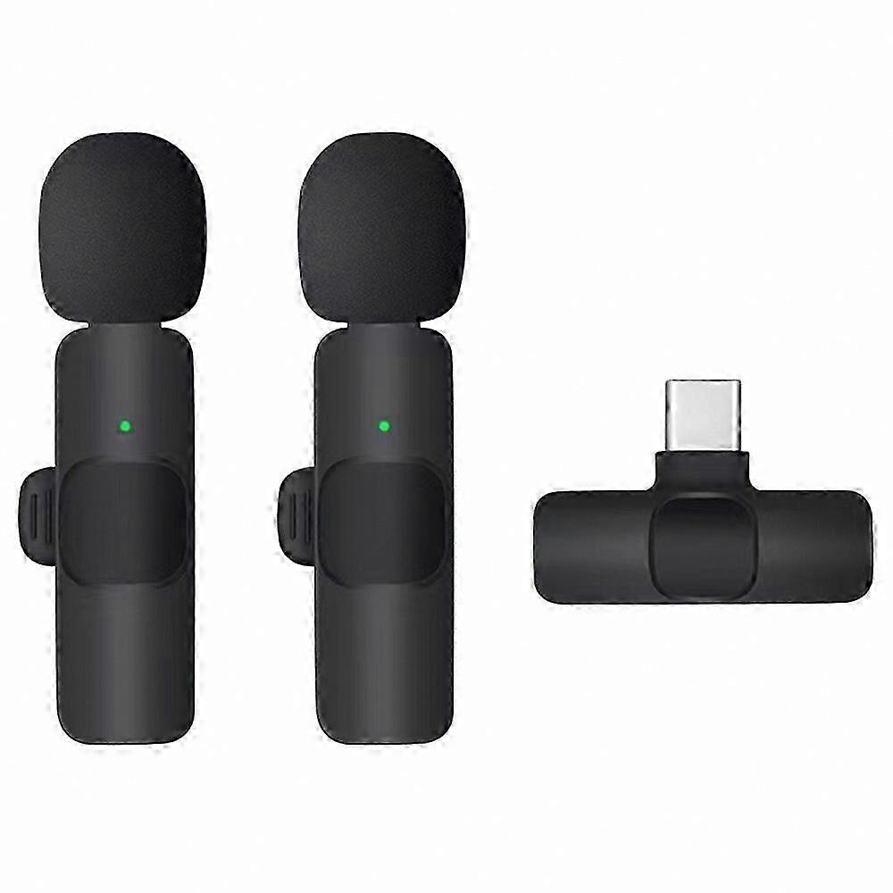 Wireless Lavalier Microphone with Noise Reduction and Type-C Receiver for Live Streaming
