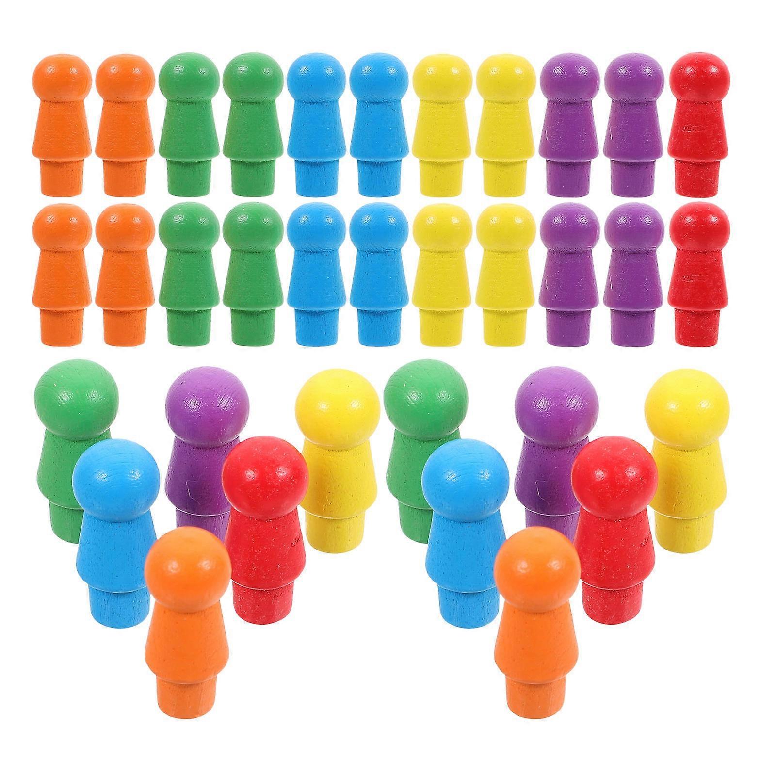 Colorful Wooden Chess Pieces for Game Use with Flight Chess 180Pcs