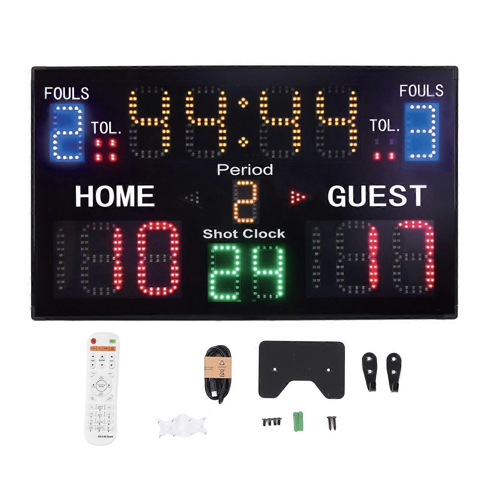 15 Digit Electronic Scoreboard LED Digital Portable Electric Scorekeeper for Basketball Volleyball 100240V UK Plug