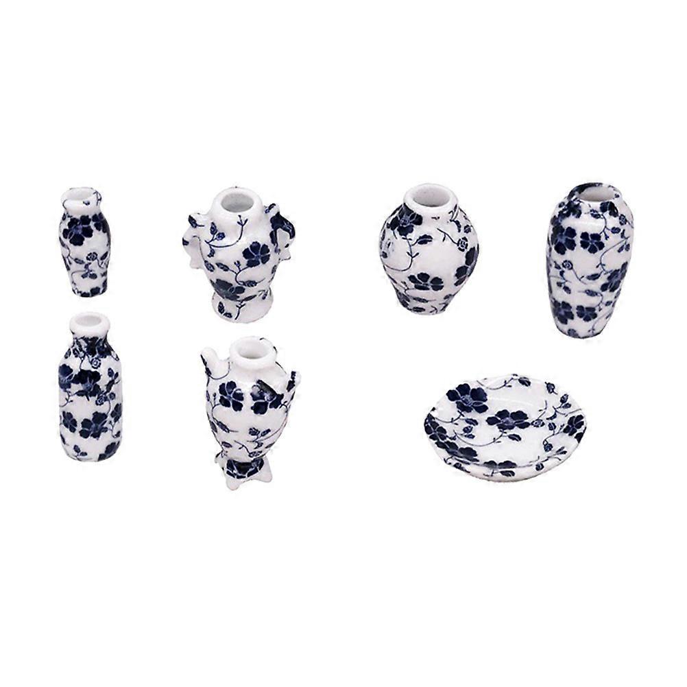 Mini House Accessory Vase for Decoration 2Sets Ceramic Porcelain Model
