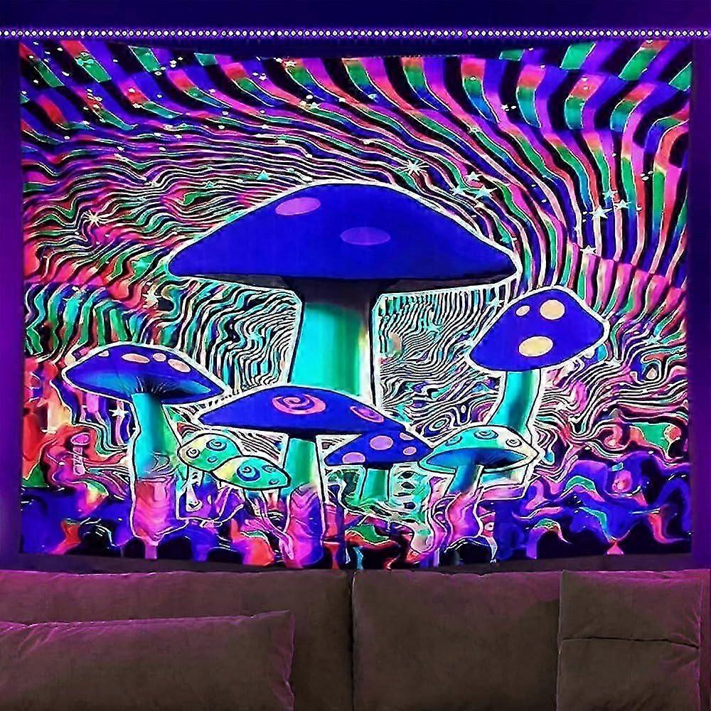 UV Reactive Wall Tapestry 3D Digital Printing Rich Colors Wall Hanging Decor for Living Room Bedroom Party Holiday