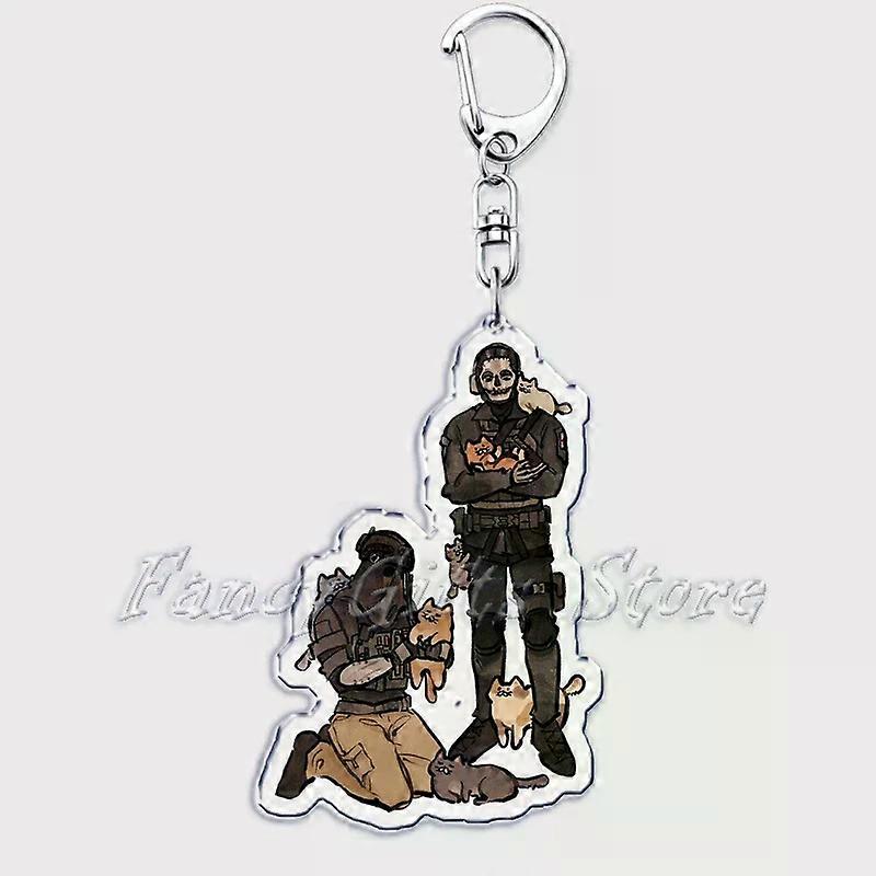 Hot Military Game Ghost Chibis Keychains for Accessories Cod Soldier Soap Simon Riley Keyring Jewelry Fans Gamer Gaming Gifts