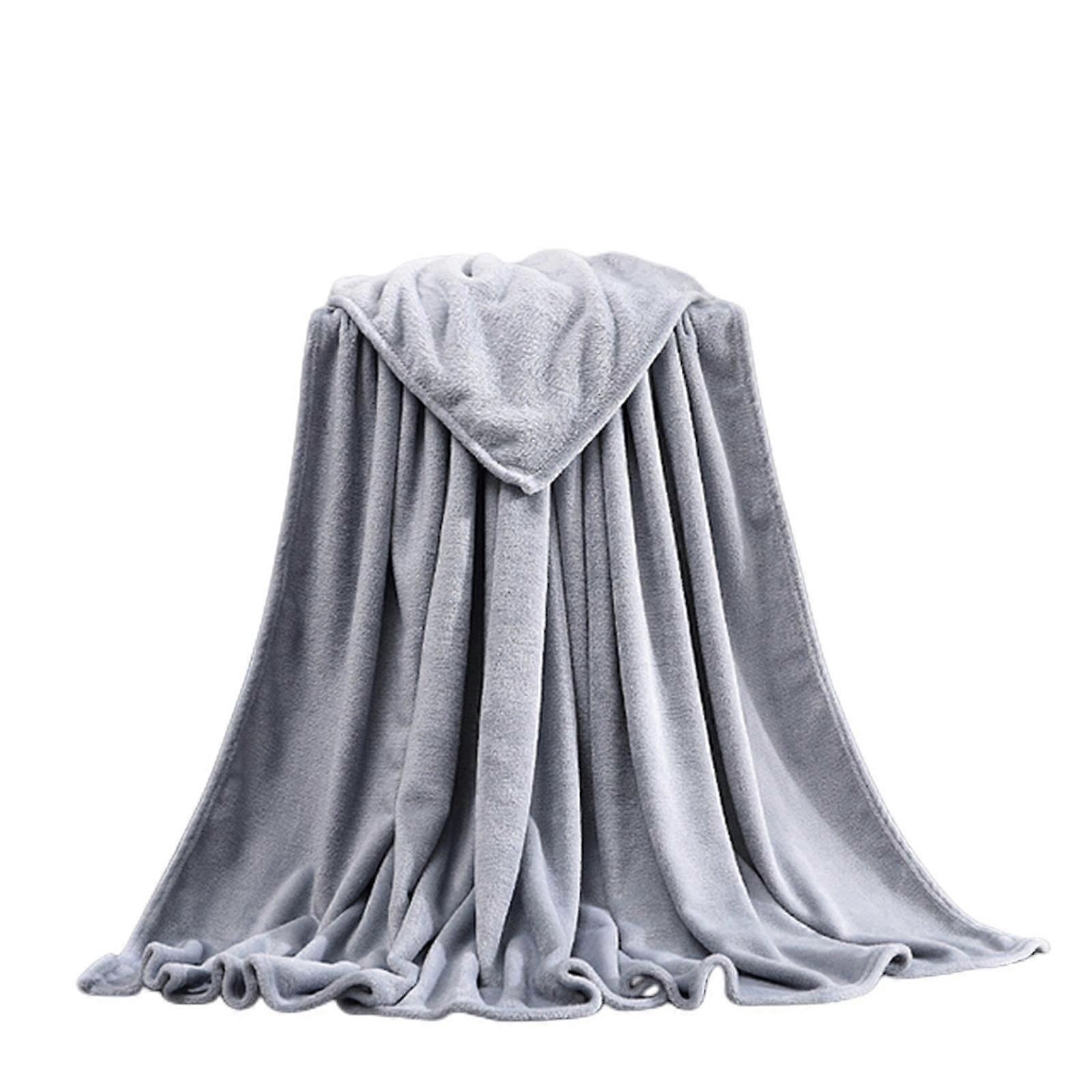 Blanket Coral Floral Pattern, Soft Warm Flannel Throw, 100x150 cm, Gray Winter Sofa Throw
