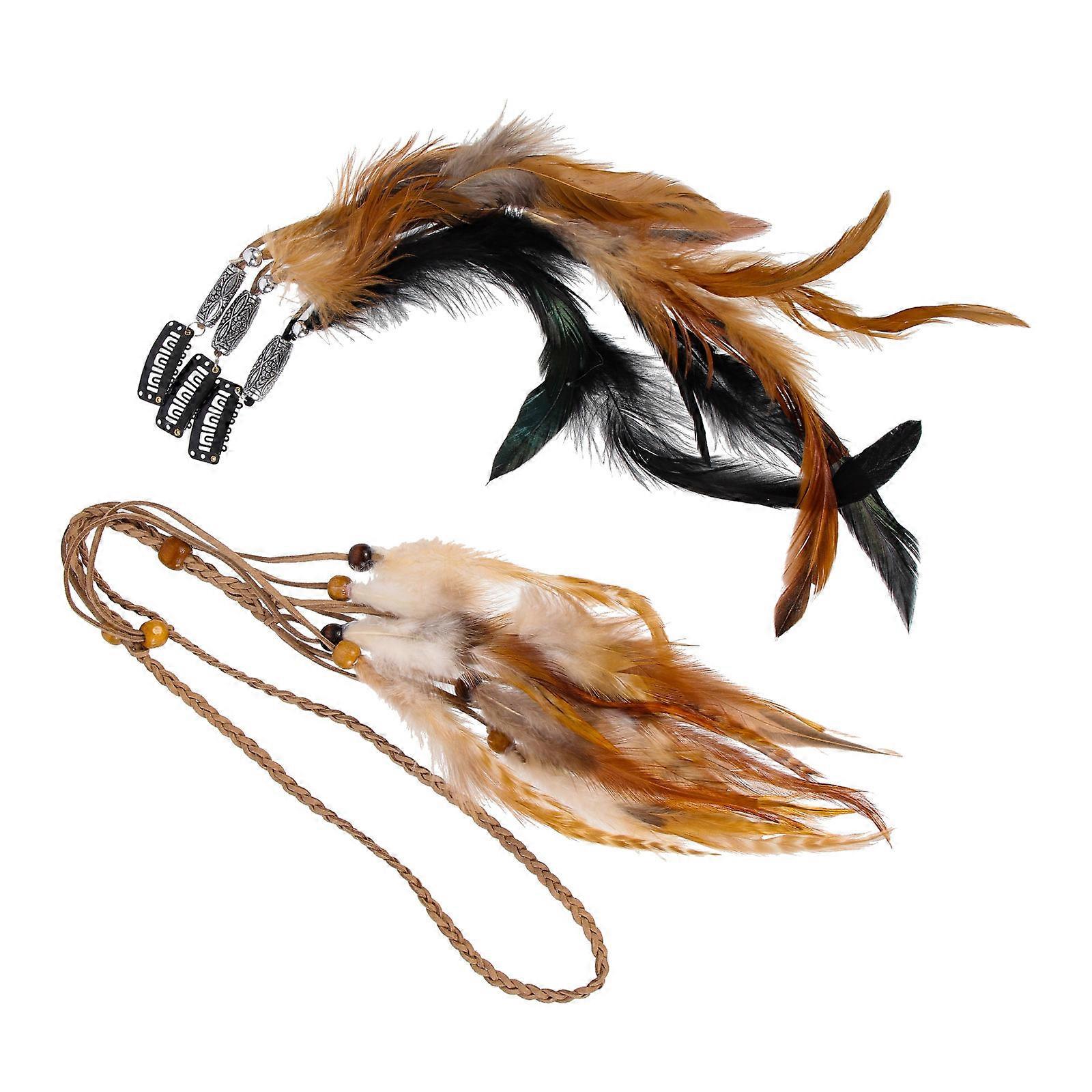 Plume Hairband Set for Decoration with Assorted Color and Bohemia Style 1Set