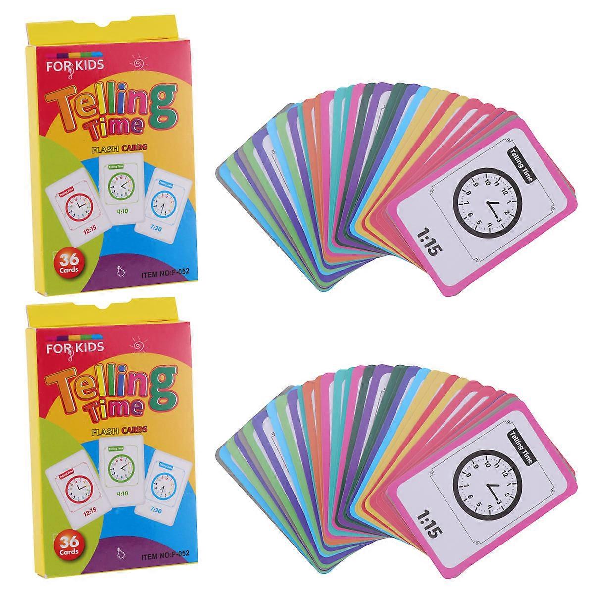 Digital Clock Toy Telling Cards for Kids 2Pcs Educational Game