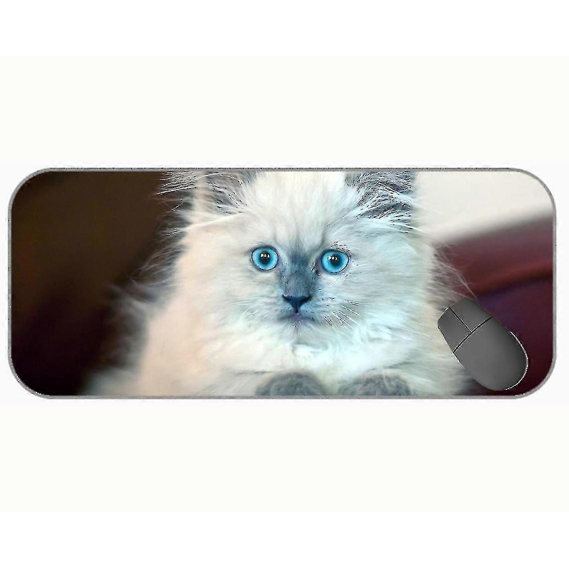 (750x300x3) Extended Gaming Mouse Pad / Mat - Large Animal Cat Mouse Pad With Stitched Edges