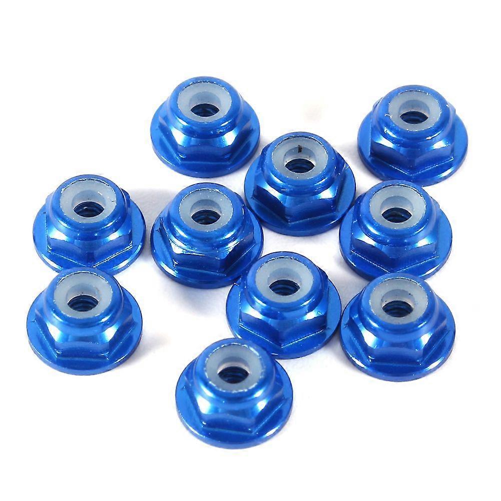 10pcs M2 Nylon Insert Aluminum Self-Locking Hex Nuts Royal Blue