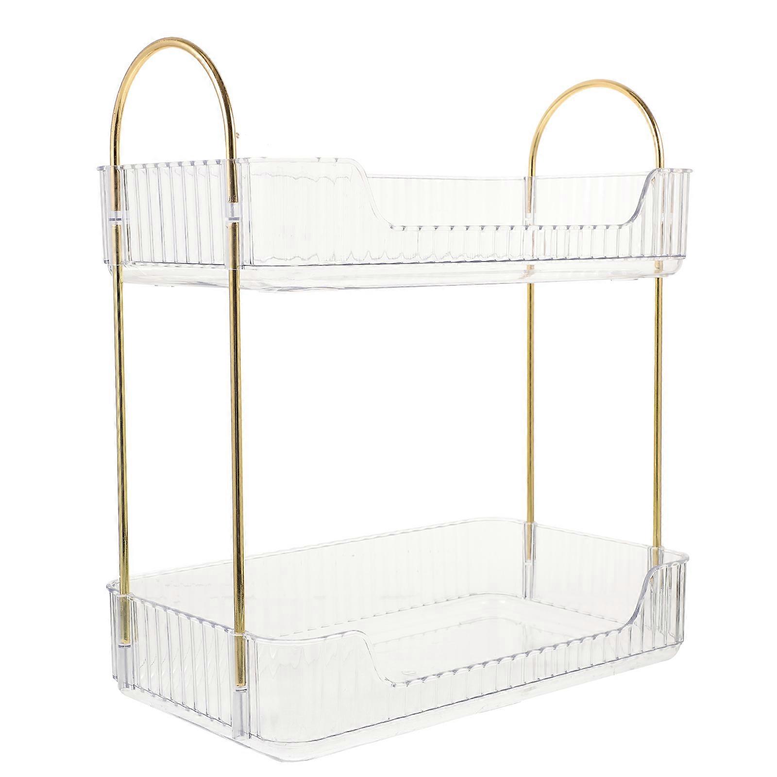 Transparent Corner Storage Shelf for Storage Use 2-Tier Organizer
