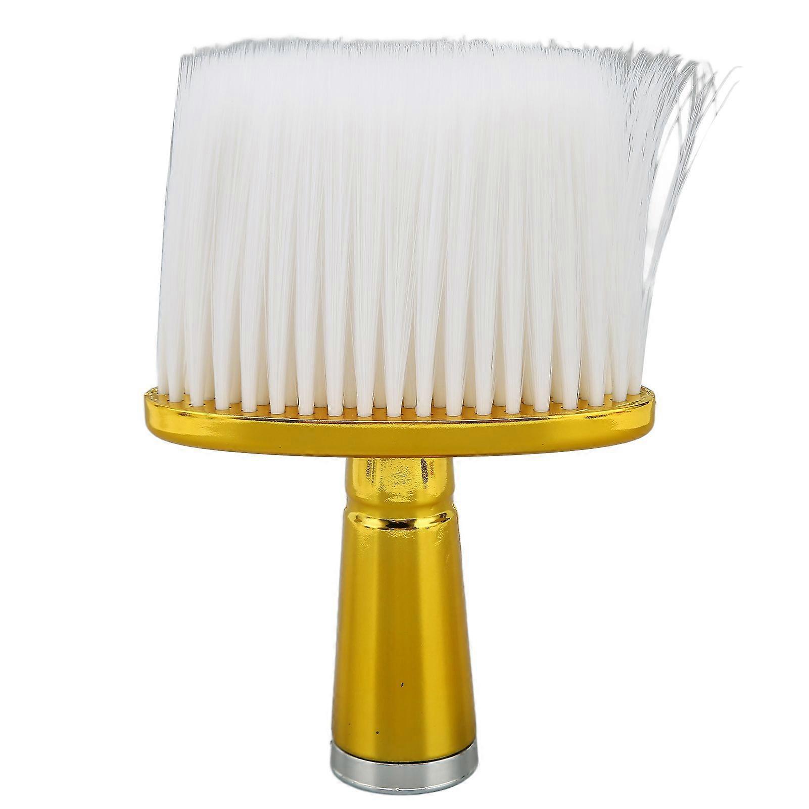 Neck Face Duster Brush Remove Loose Hair Soft Neck Duster with Electroplated Handle for Salon and Home