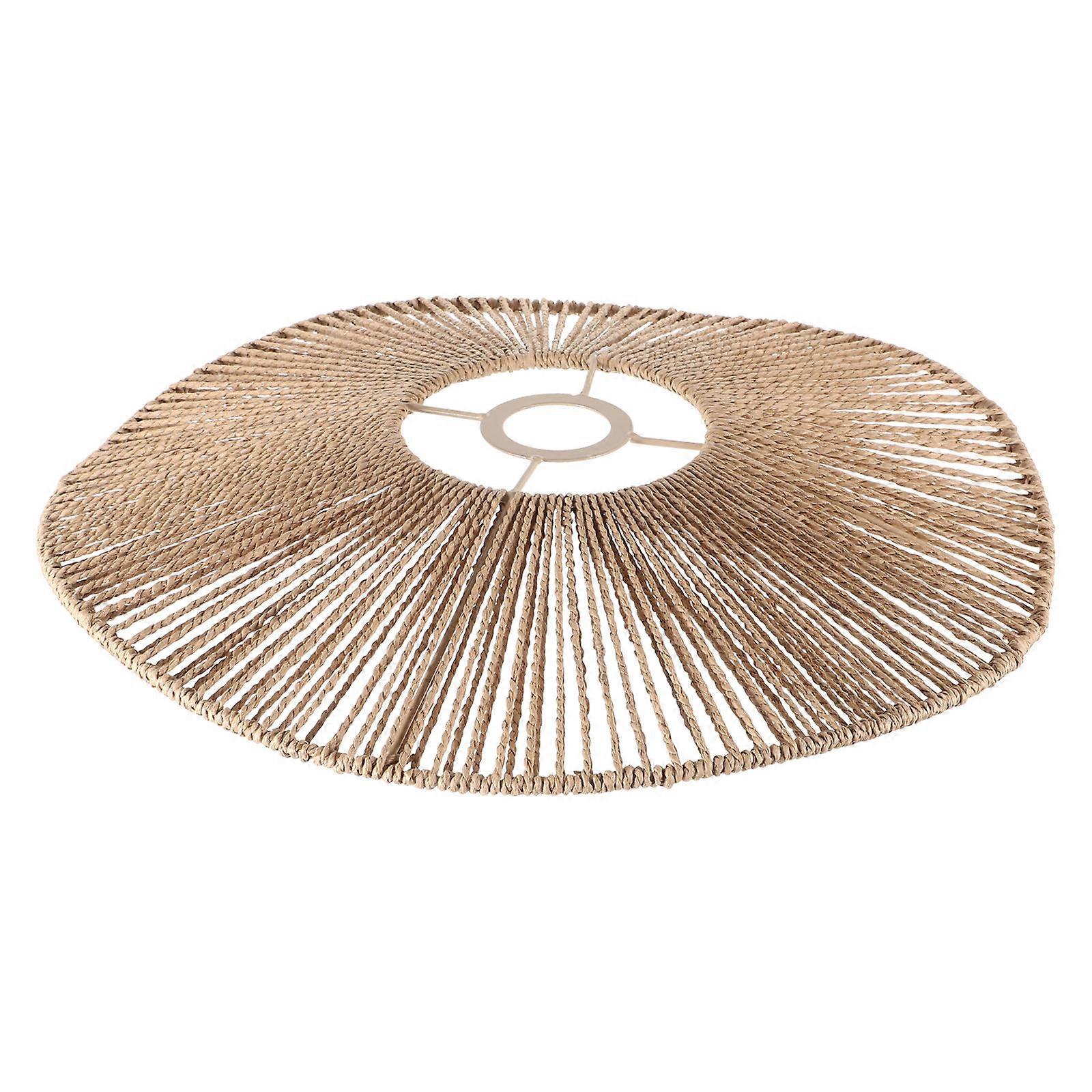Beige Woven Light Cover for Ceiling Retro Style 2Pcs Hanging Lampshade
