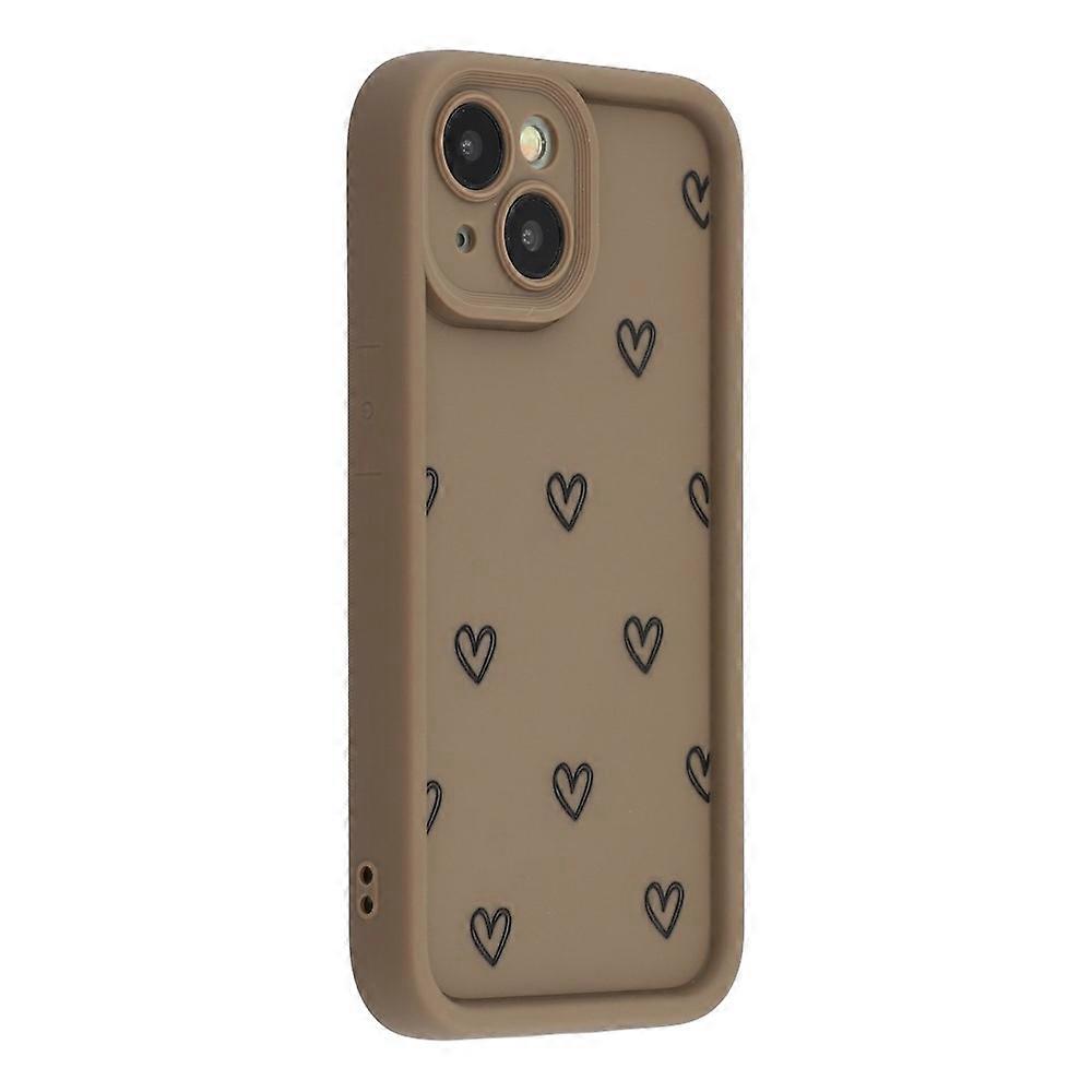 Compatible For iPhone 13 mini Phone Case Heart Pattern TPU Shockproof Protective Cover